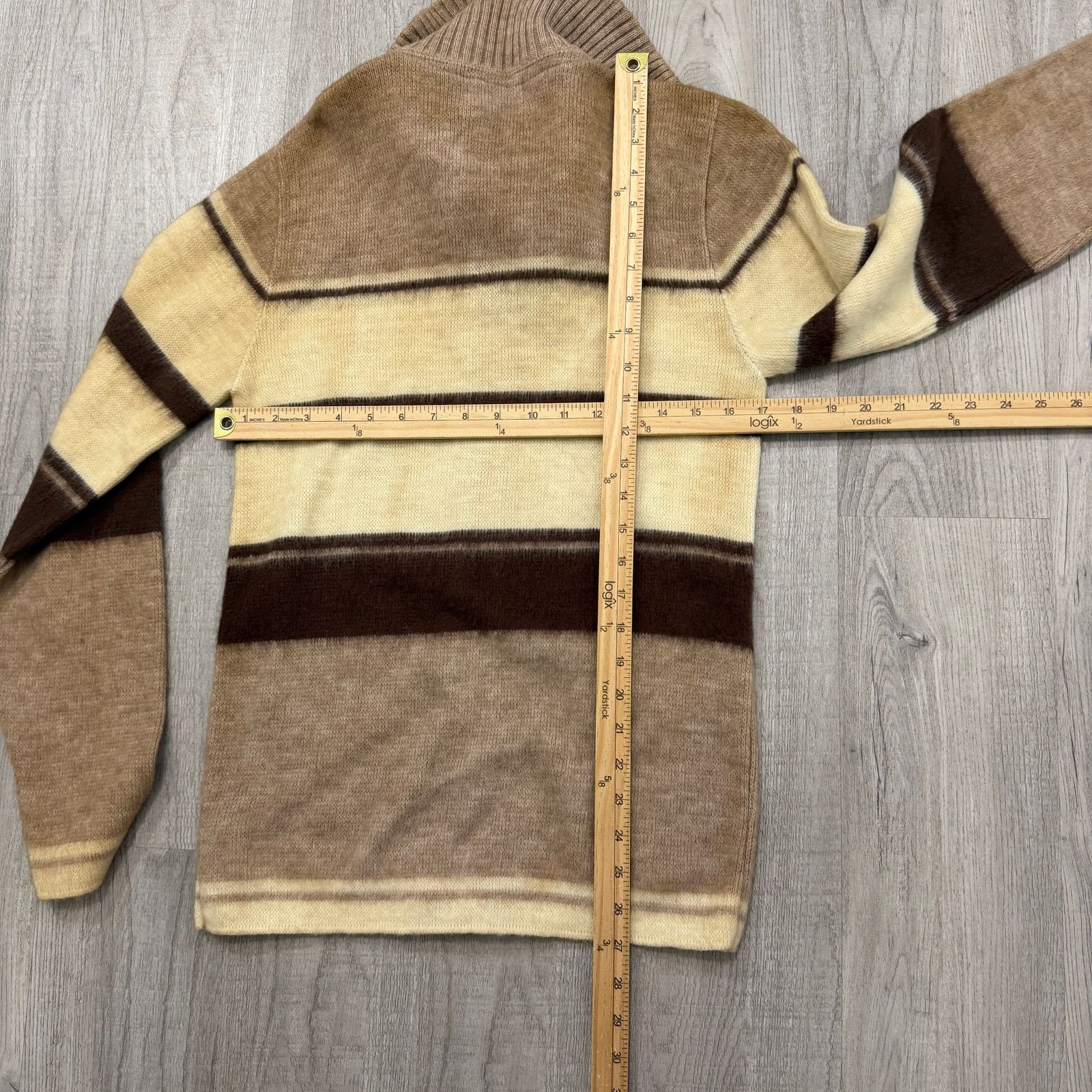Vintage Vintage Sweater Emporium Full Zip Men's Small Brown Cream Size US S / EU 44-46 / 1 - 8 Thumbnail
