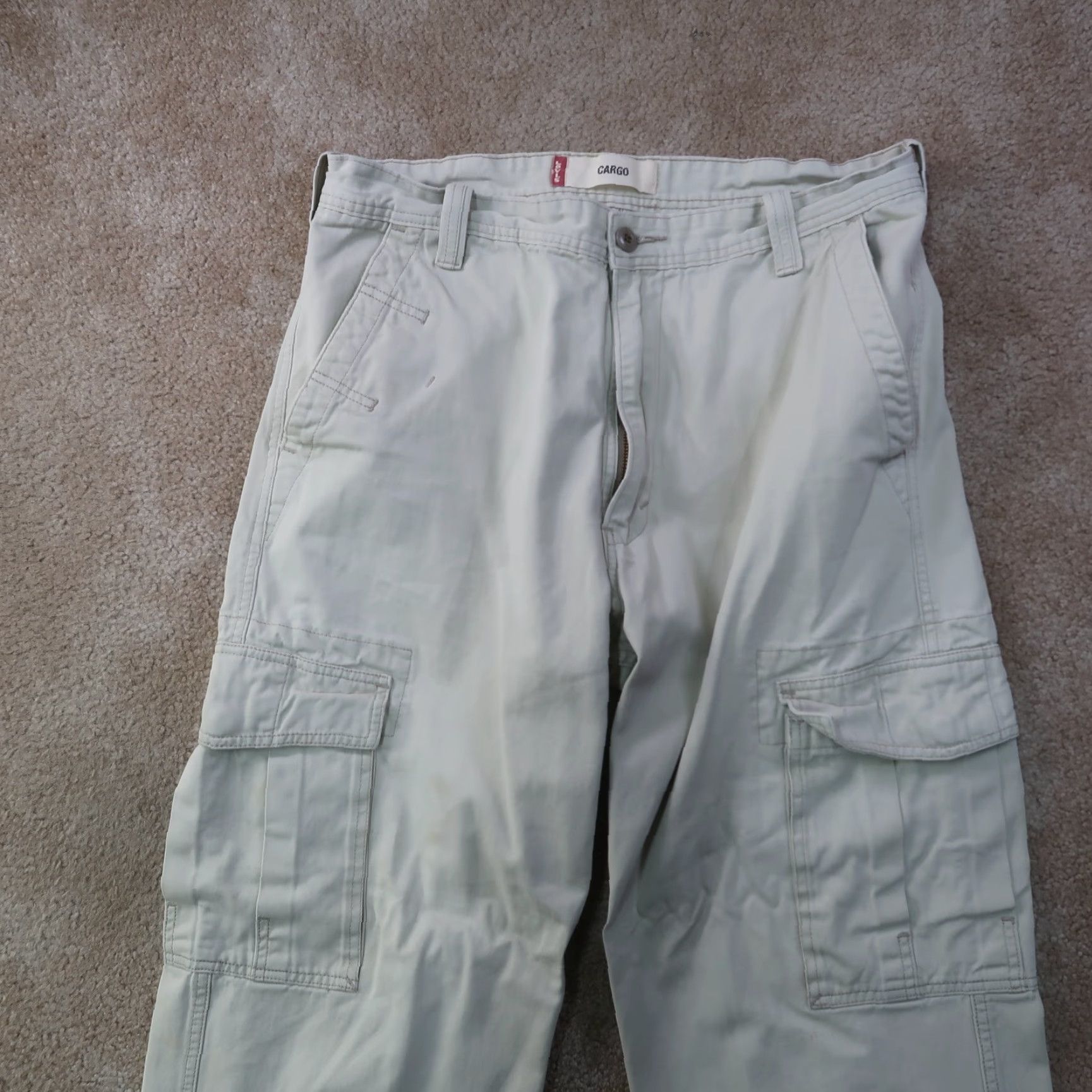 Levi's VINTAGE Levi's Cargo Pants Men 36x30 Beige Workwear Baggy Streetwear Y2K Size US 36 / EU 52 - 4 Thumbnail