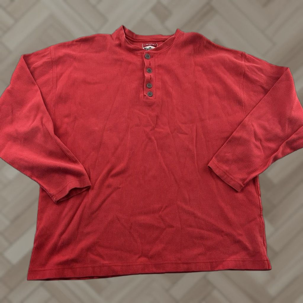 Marlboro VINTAGE Marlboro Unlimited Long Sleeve Henley Shirt Men XL Red Size US XL / EU 56 / 4 - 1 Thumbnail