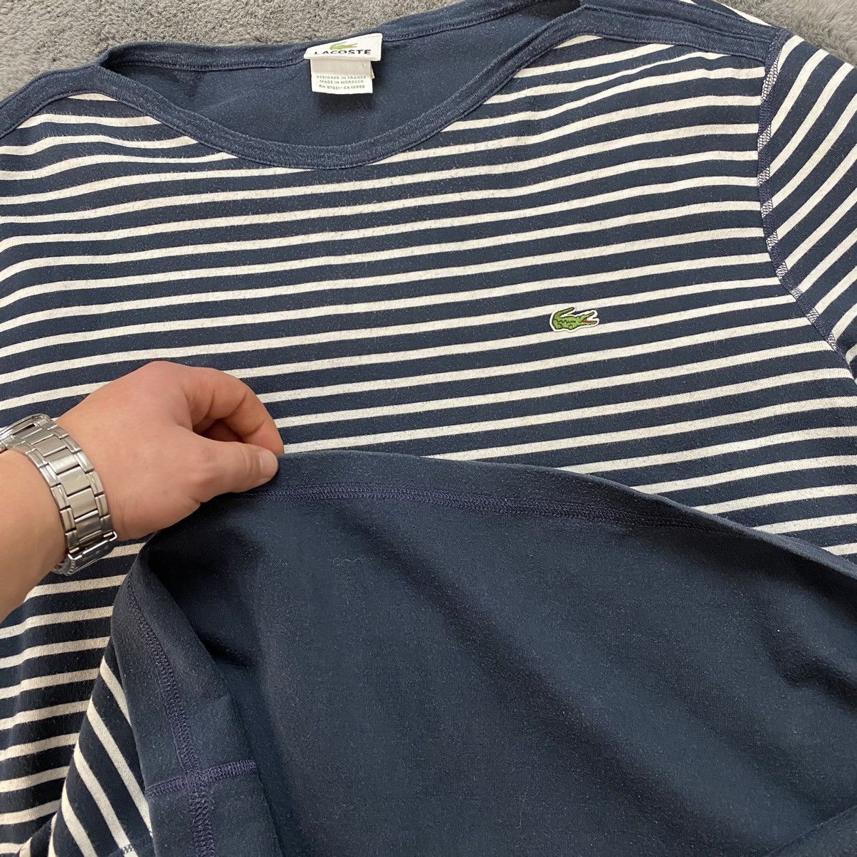 Japanese Brand × Lacoste Vintage Lacoste Sweater Striped Mini Logo Avant Garde Luxury Size US M / EU 48-50 / 2 - 13 Thumbnail