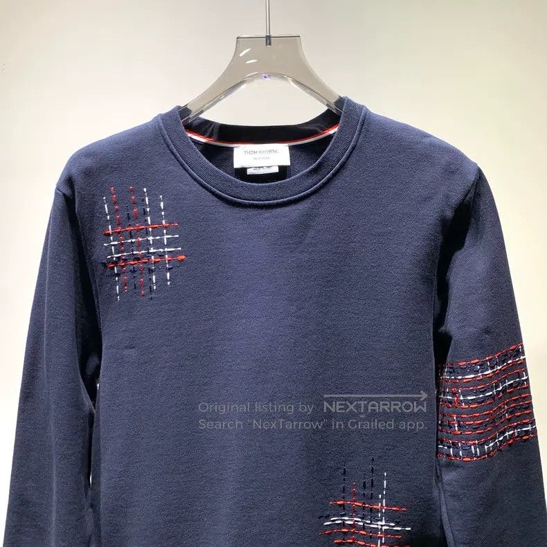 Thom Browne Thom Browne Suture-embroidered, wavy-patterned knit hoodie Size US S / EU 44-46 / 1 - 3 Thumbnail