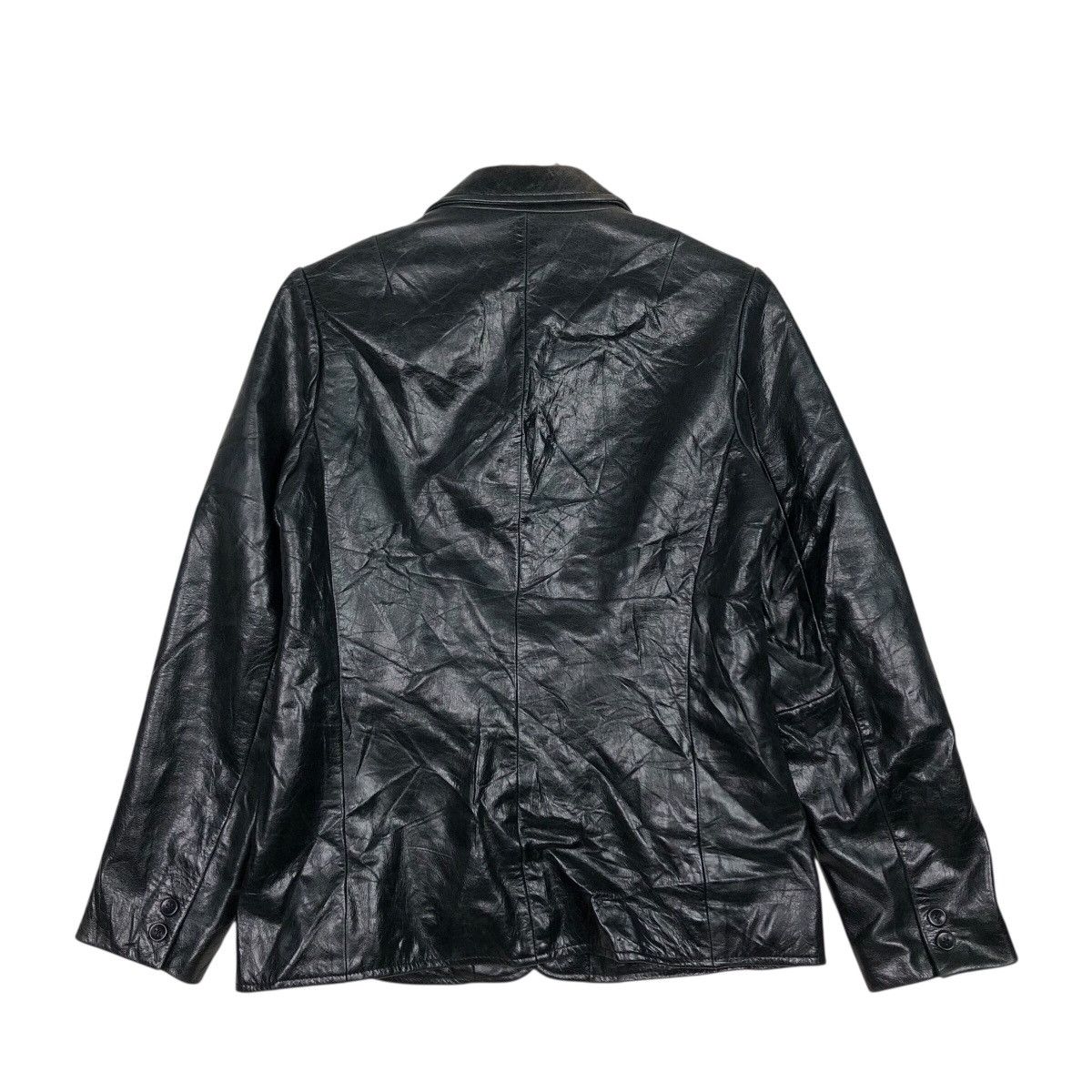 Japanese Brand 📌Rich Black Vintage Biker Leather Jacket Gap Issey Miyake Size US XS / EU 42 / 0 - 9 Thumbnail
