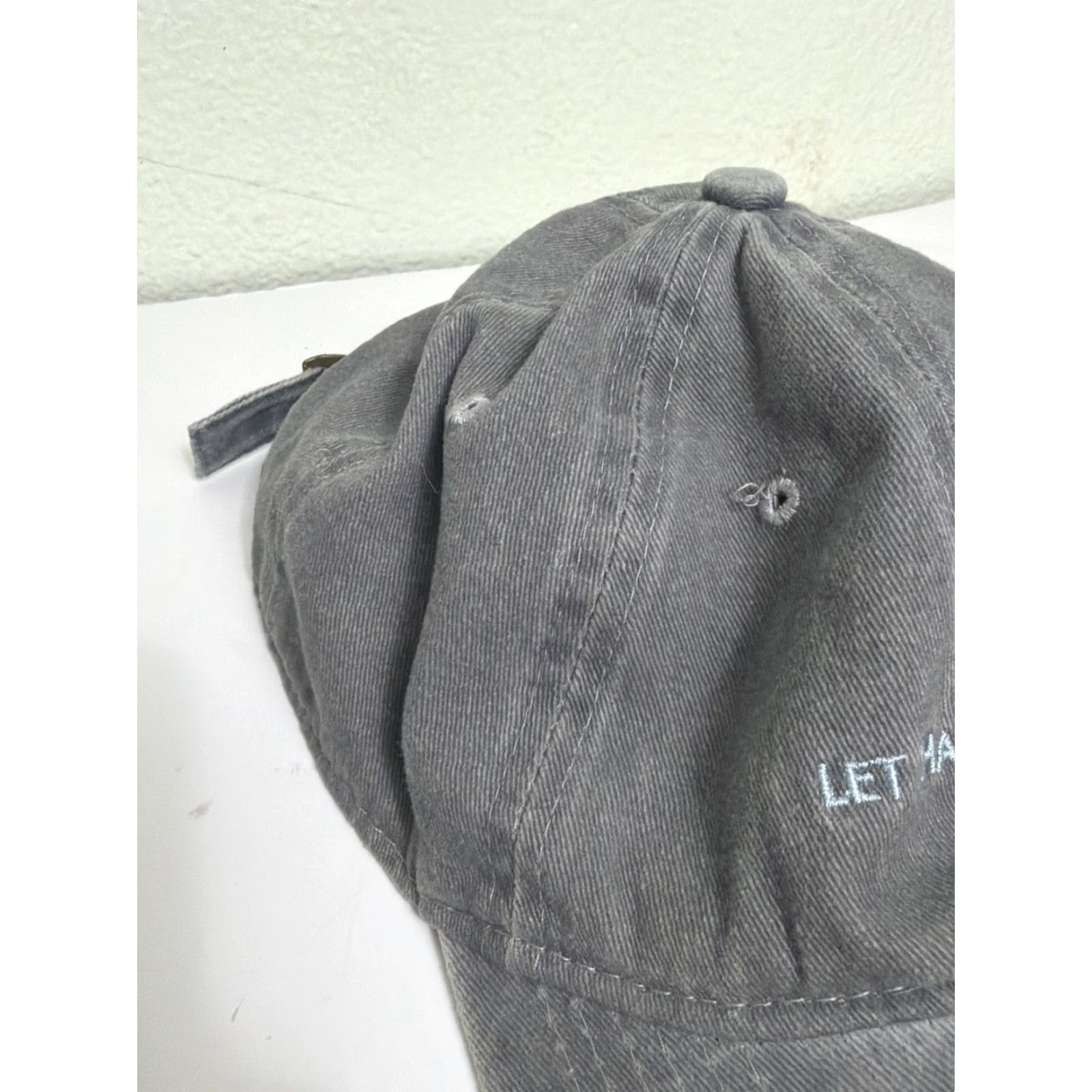Vintage That Hat Strapback Dad Hat Gray Adjustable Cotton Embroidered “let That Go!" Size ONE SIZE - 7 Thumbnail