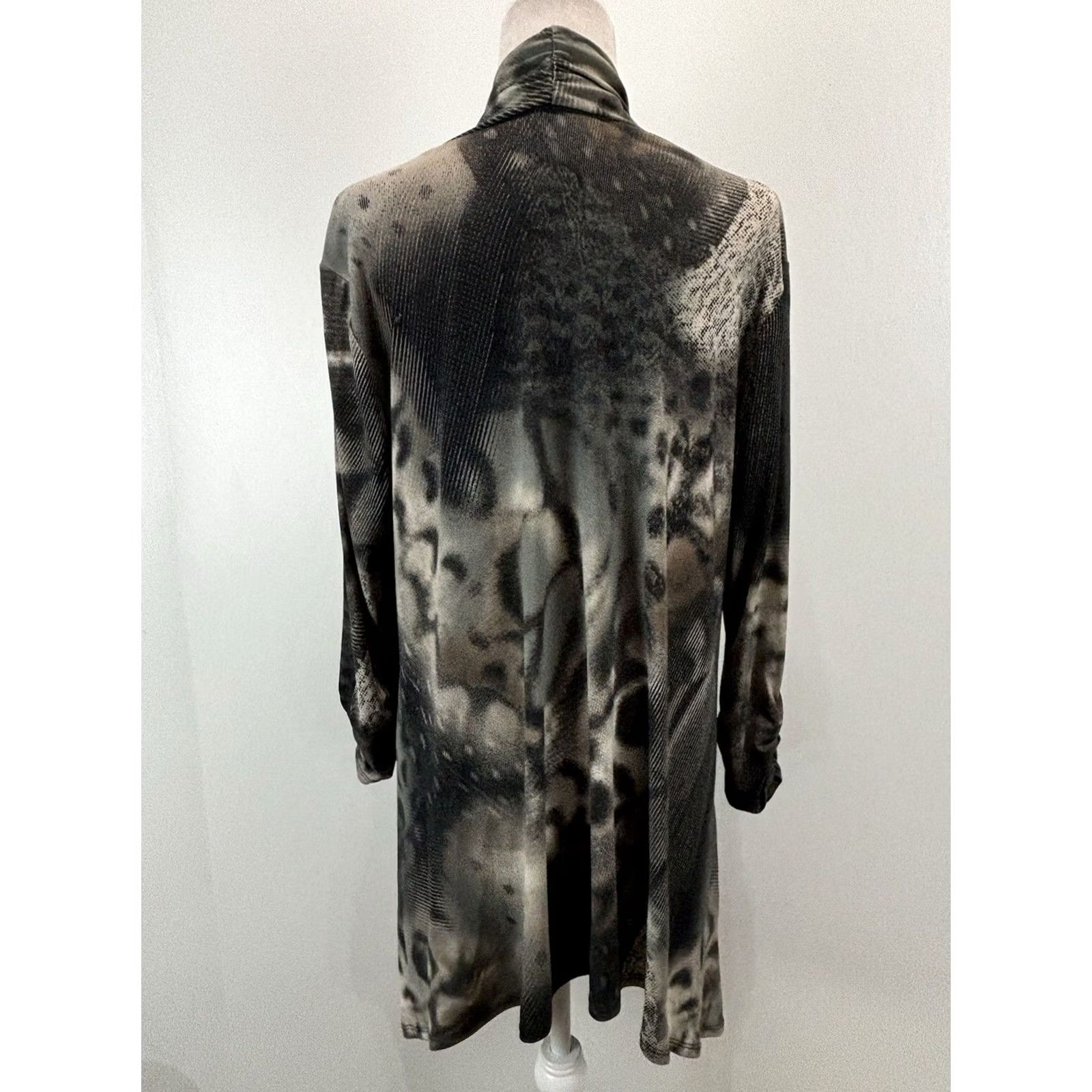 X-LARGE Clara Sun Woo Shirt Tunic Top Women’s Sz X-Large Grey Black Asymmetric Slinky Size XL / US 12-14 / IT 48-50 - 3 Thumbnail
