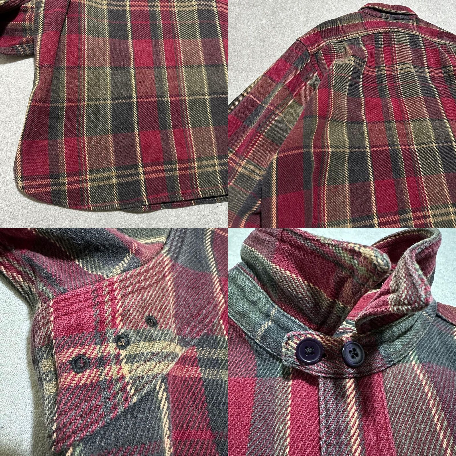 Ralph Lauren RRL RALPH LAUREN Red Tartan Check Shirt Jacket Casual Outer USED Mens L Size US L / EU 52-54 / 3 - 8 Thumbnail