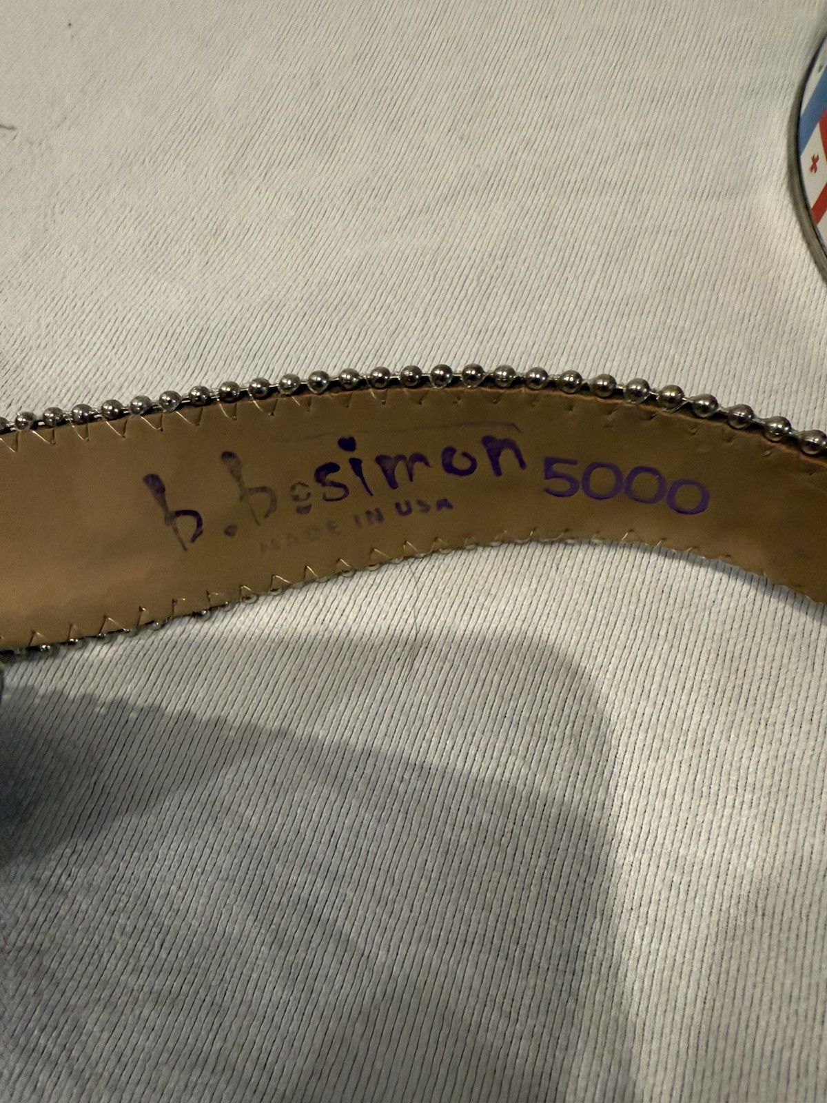 B.B. Simon B.B. Simon Black Croc Belt w/ Crystal D Buckle Size 34 - 5 Thumbnail