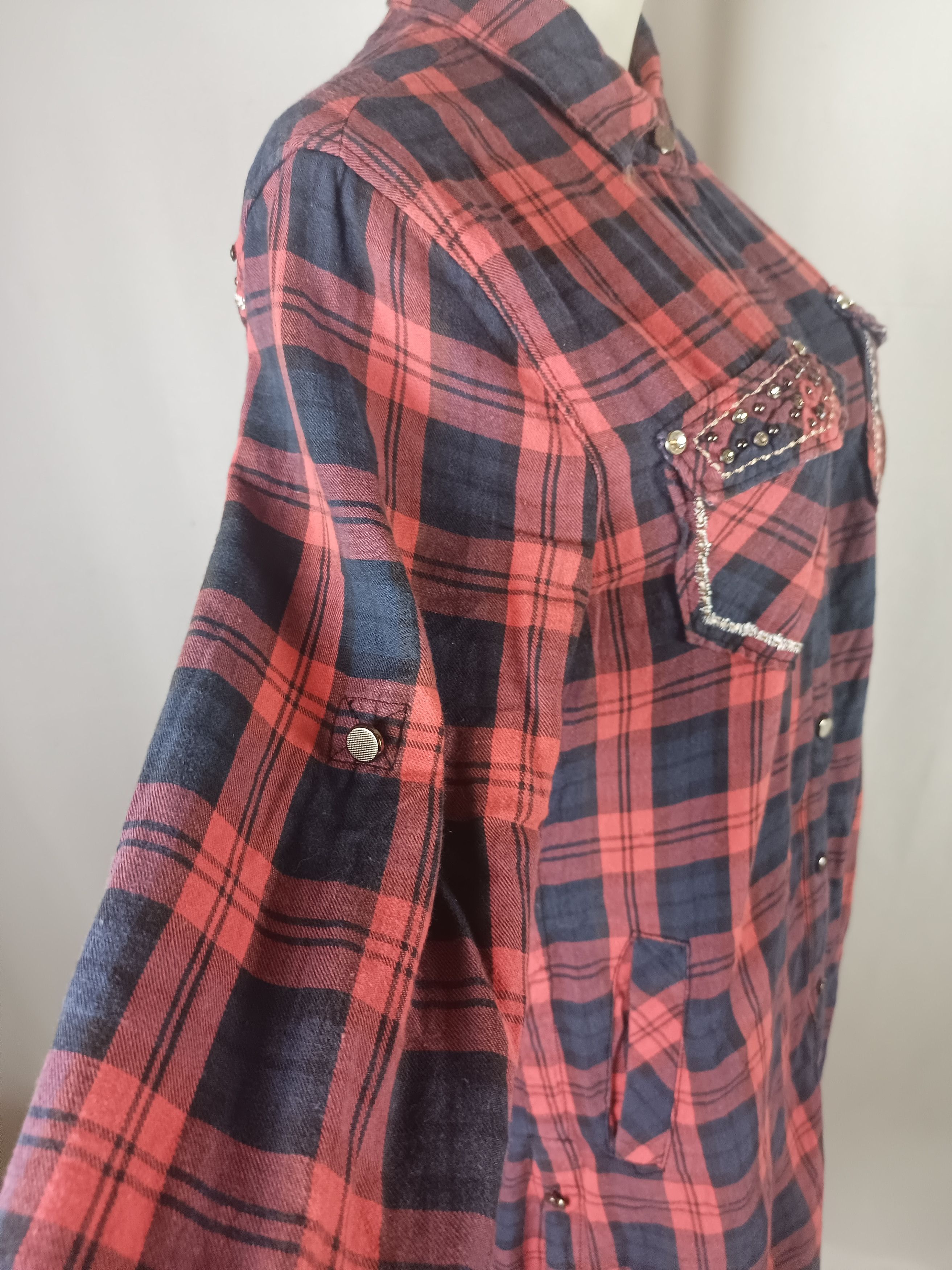Japanese Brand × Le Grande Bleu (L.G.B.) × Miss Me Miss Me Since2001 Tartan Sequine Button Ups Shirt lgb Style Size M / US 6-8 / IT 42-44 - 17 Thumbnail