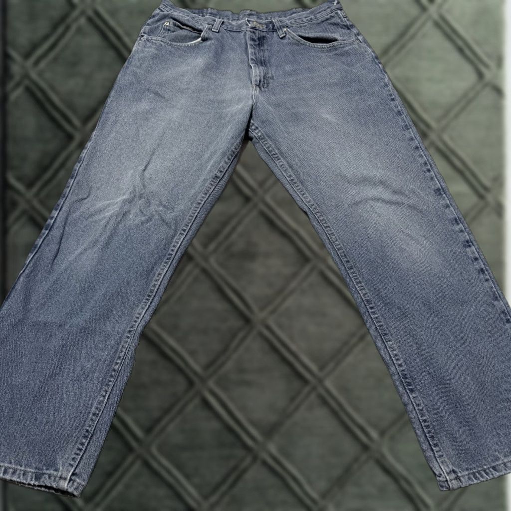 Wrangler Wrangler Jeans Men's Blue Denim Mid Rise Relaxed Fit Straight Zip Fly - 34x30 Size US 34 / EU 50 - 1 Thumbnail