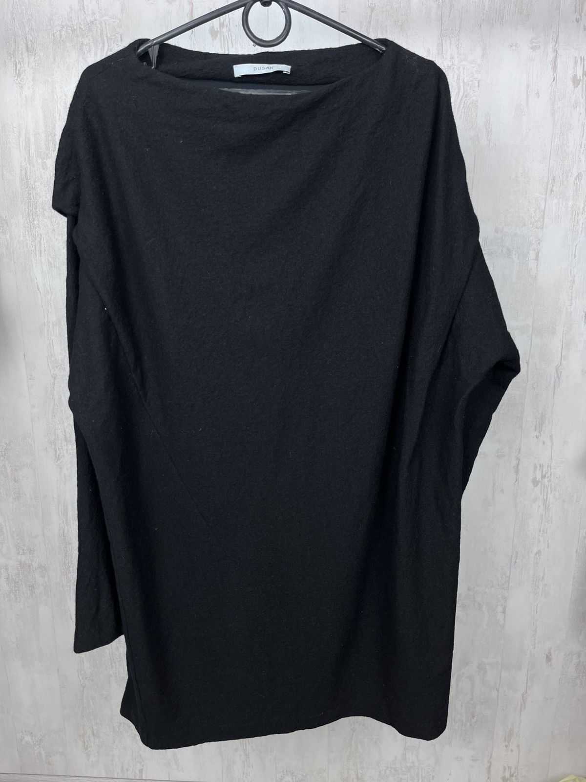 Japanese Brand Dusan Black Wool Oversized Tunic Top / Mini Dress Size L / US 10 / IT 46 - 1 Thumbnail