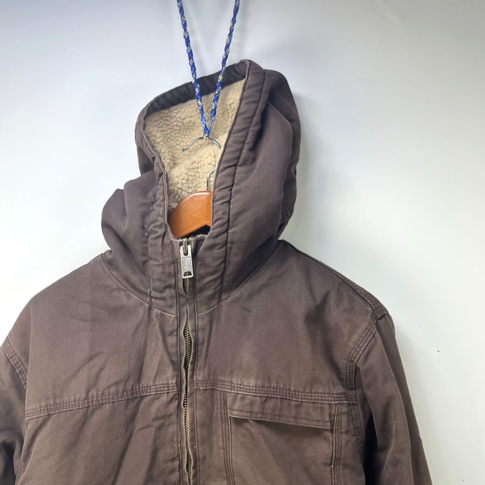 Dickies Vintage Dickies Sherpa Lined Hooded Jacket Large - Mid-Length - Brown Size US L / EU 52-54 / 3 - 3 Thumbnail