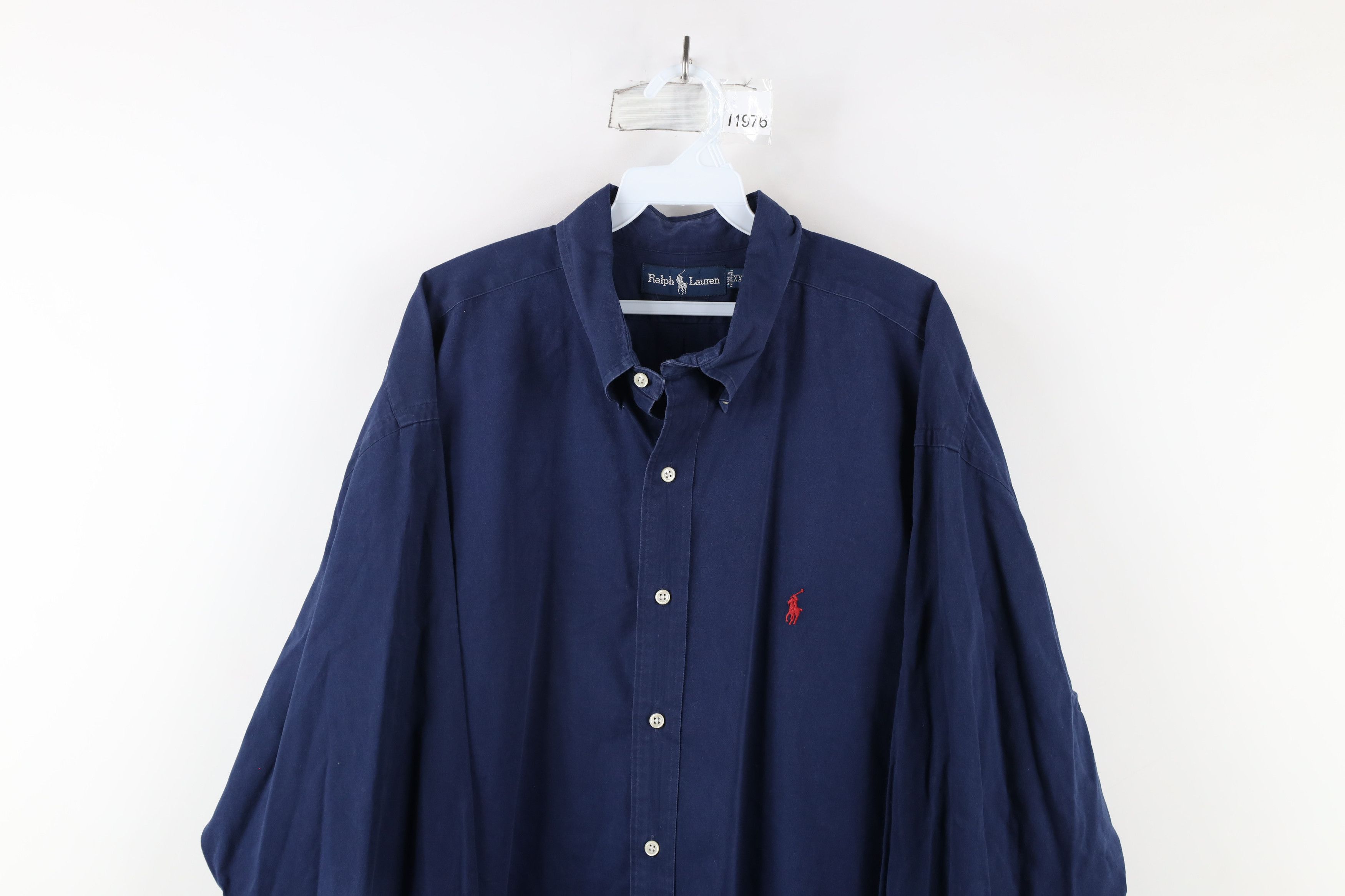 Ralph Lauren × Vintage Vintage 90s Ralph Lauren Collared Button Down Shirt Blue Size US XXL / EU 58 / 5 - 2 Thumbnail
