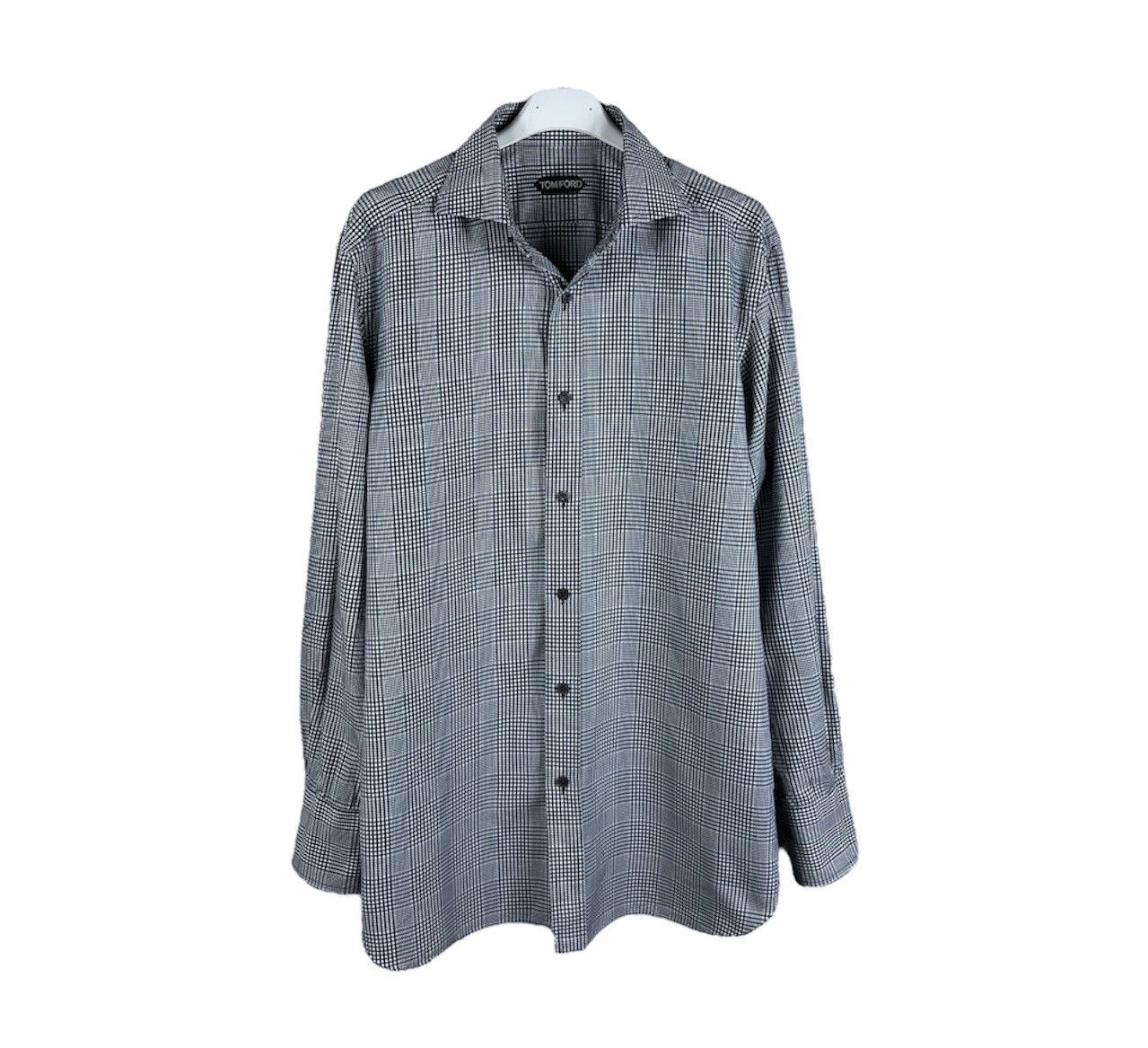 Tom Ford Tom Ford Prince of Wales checked classic button up shirt Size US L / EU 52-54 / 3 - 1 Thumbnail