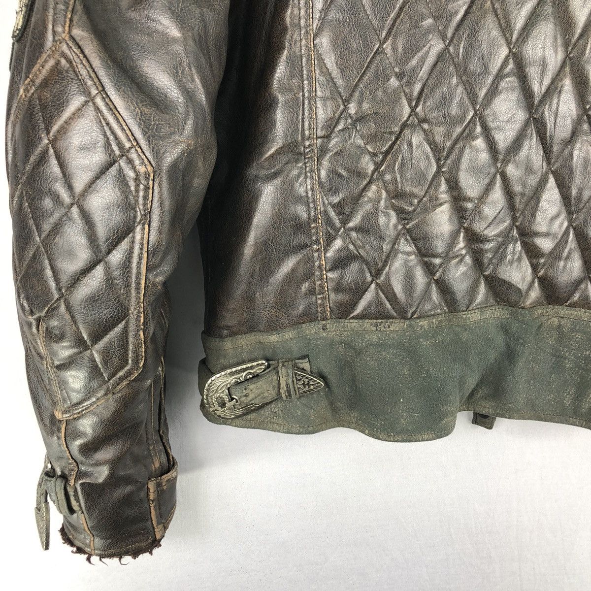 Leather Vintage 90's Motorcycle Leather Jacket by Jam's Gold Size US L / EU 52-54 / 3 - 6 Thumbnail