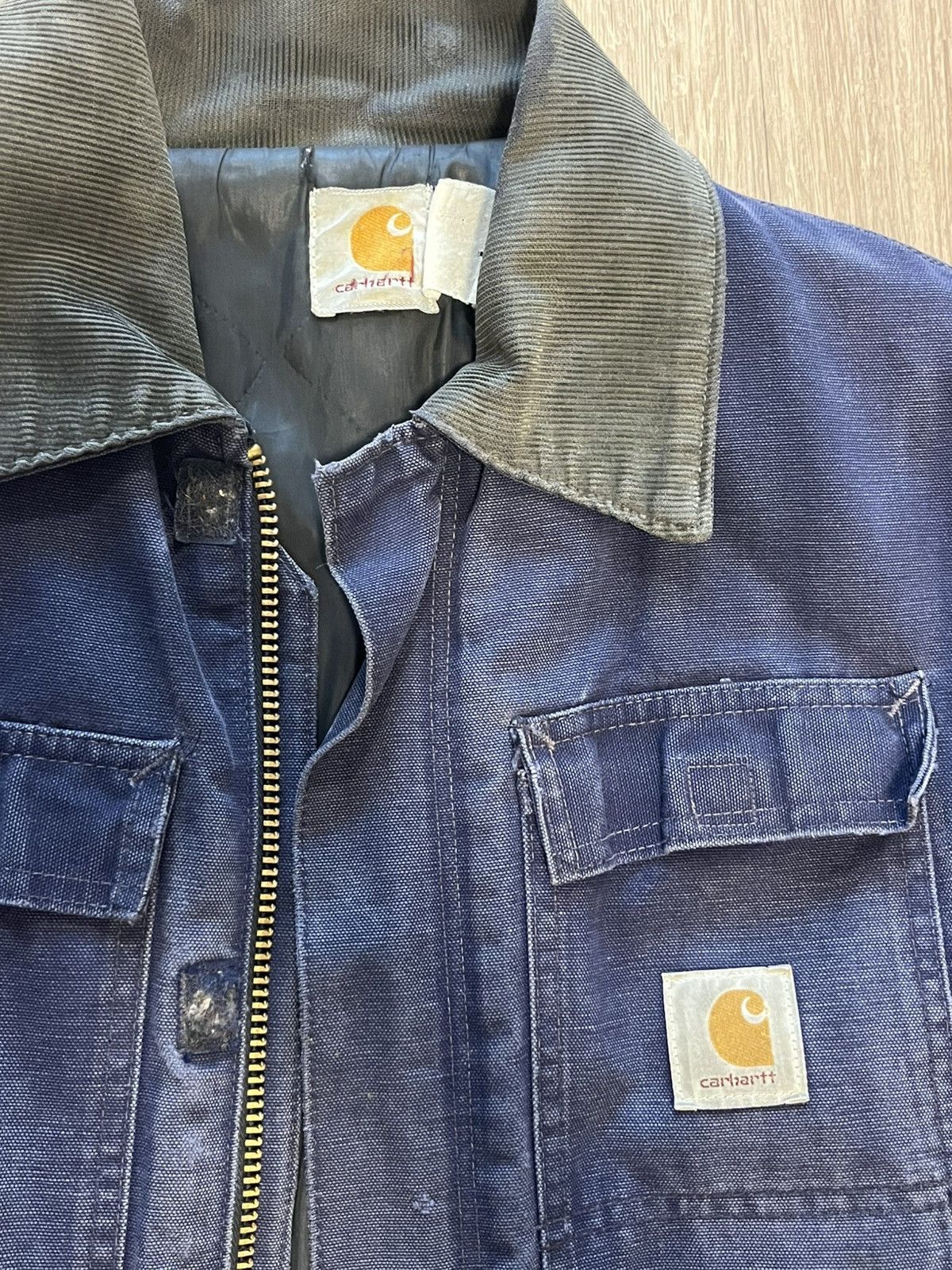 Carhartt × Vintage Vintage Carhartt Chore Coat Navy Blue Jacket Size US M / EU 48-50 / 2 - 4 Thumbnail