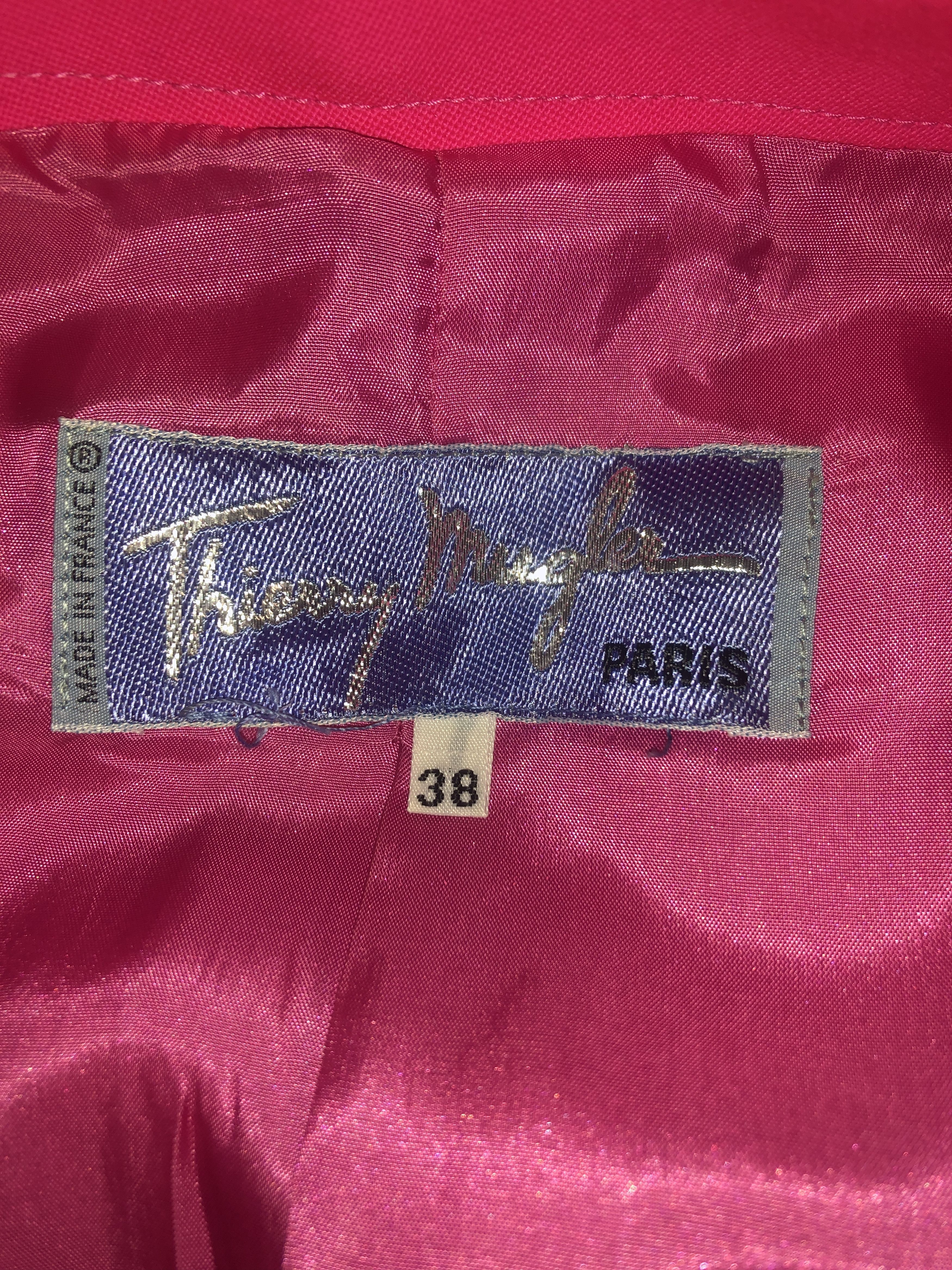 Thierry Mugler Fluo Pink Skirt Suit Size M / US 6-8 / IT 42-44 - 11 Thumbnail