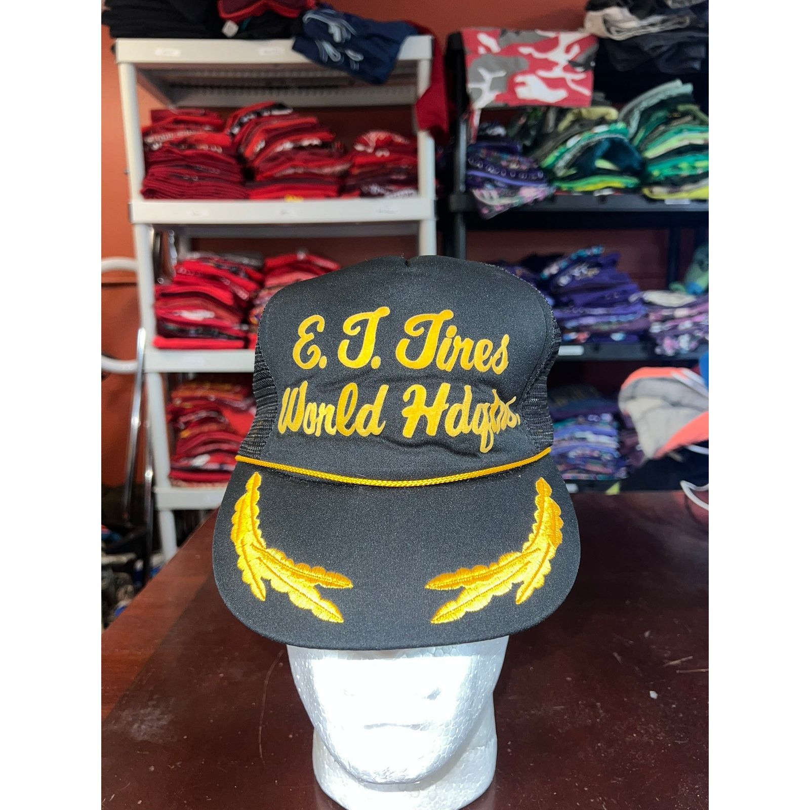 Vintage Vintage Black Trucker Hat Scrambled Eggs EJ Tines HQ VTG OS Size ONE SIZE - 1 Thumbnail