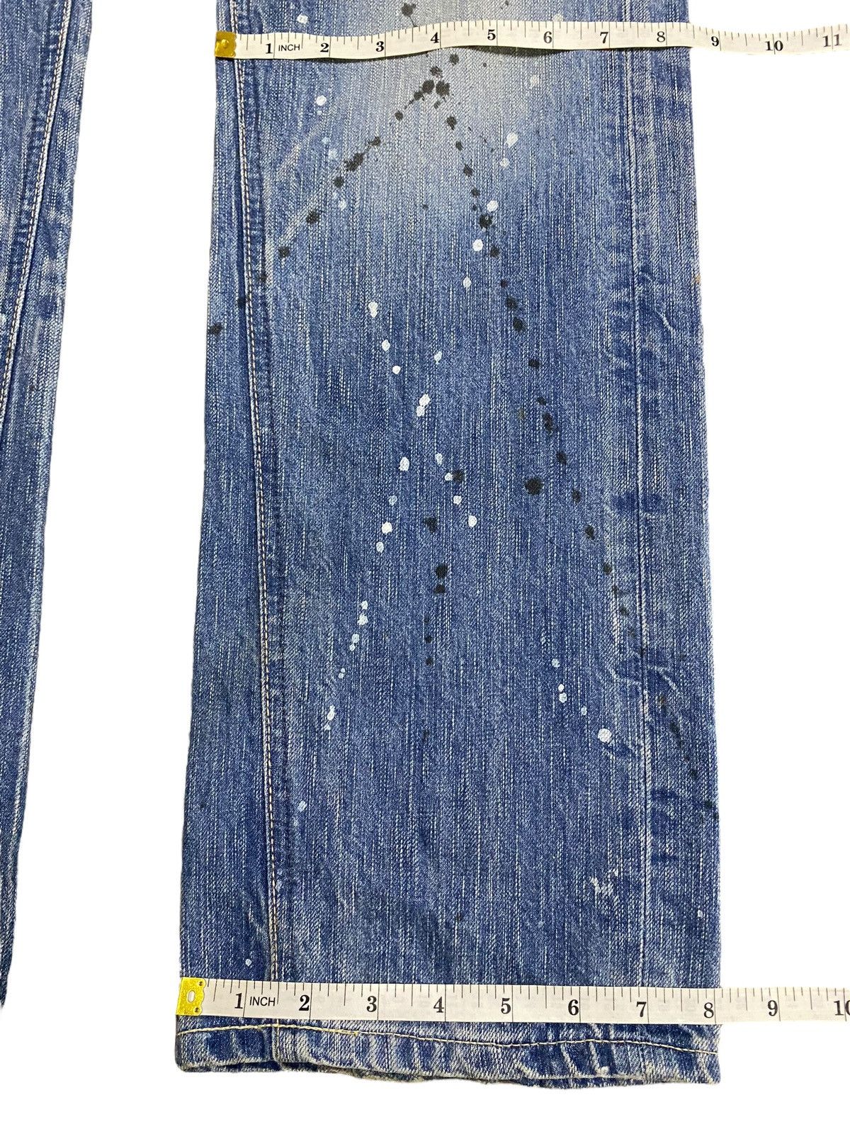 Japanese Brand Vintage Edwin 503 Faded Wash Paint Splatter Distressed Jeans Size US 31 - 19 Thumbnail