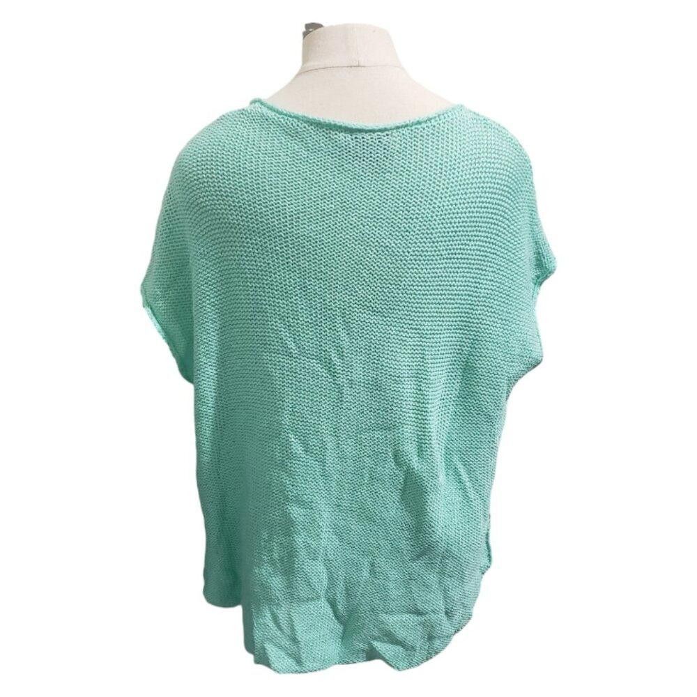 Designer CT1907 Wooden Ships Mint Green Short Sleeve Sweater S/M Size S / US 4 / IT 40 - 3 Thumbnail