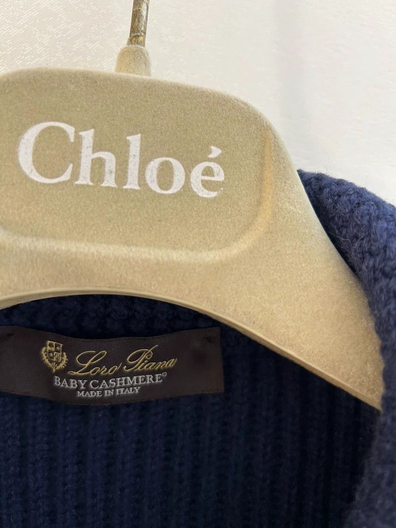 Loro Piana LORO PIANA High grade dark blue baby cashmere knitted coat Size M / US 6-8 / IT 42-44 - 5 Thumbnail