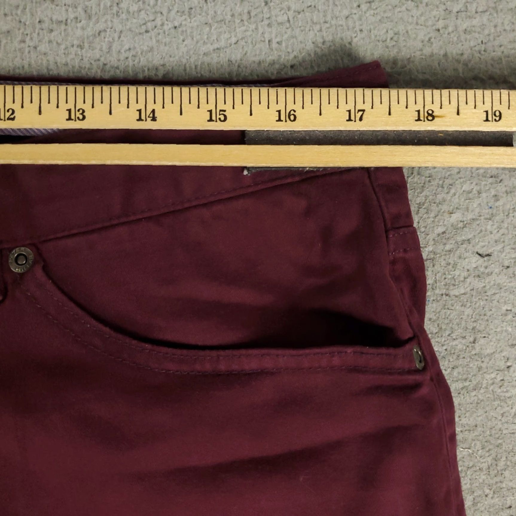 Peter Millar Peter Millar Jeans Mens 35x28 Burgundy 5 Pocket Straight Leg Pants Size US 35 - 3 Thumbnail