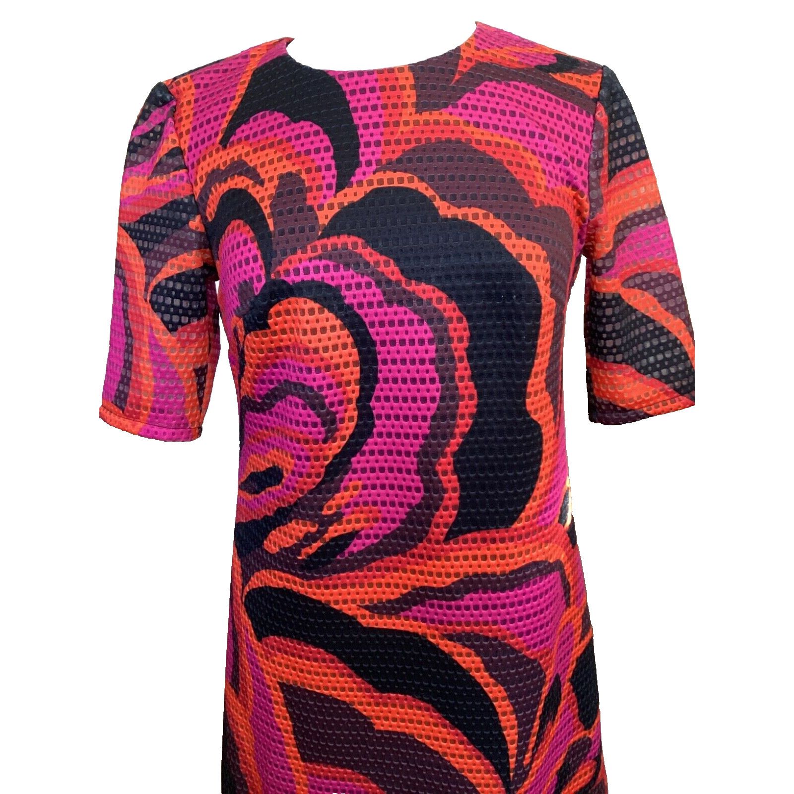 Trina Turk TRINA TURK MOD PRINT LASER CUT SHEATH MINI GO-GO DRESS SZ S Size S / US 4 / IT 40 - 3 Thumbnail