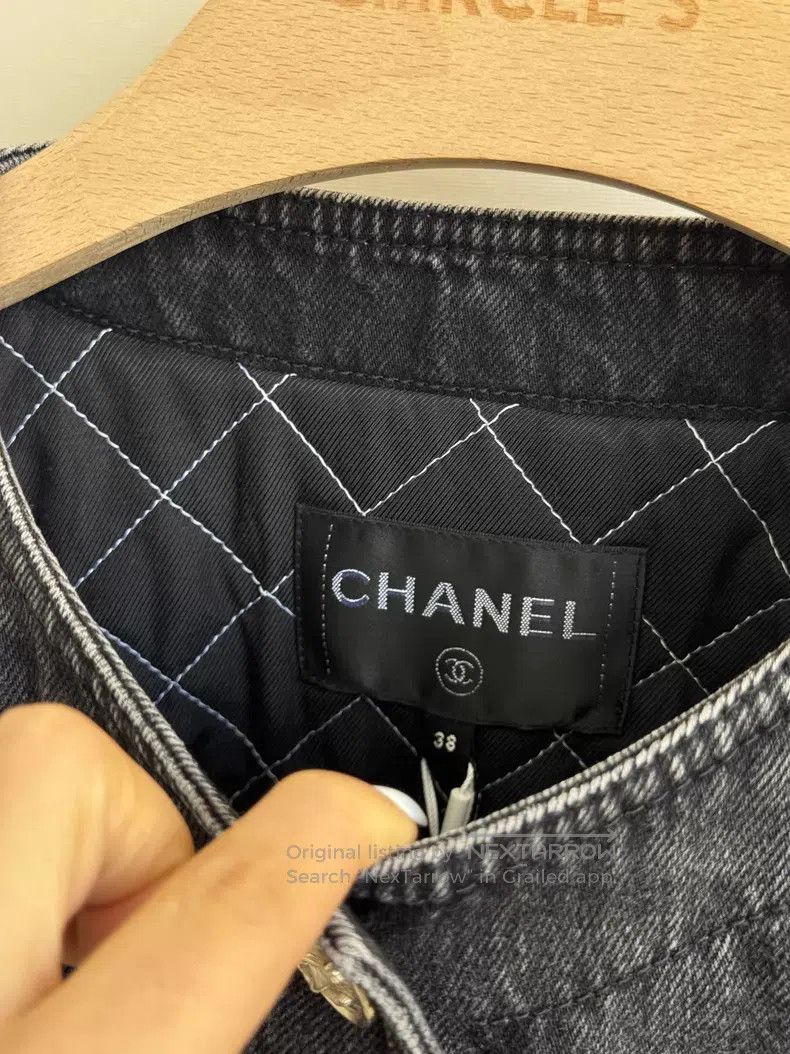 Chanel Chanel Black and gray cotton round-neck denim jacket Size XS / US 0-2 / IT 36-38 - 5 Thumbnail