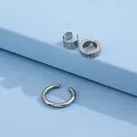 Other 3Pcs Punk Silver Color Ear Cuffs Size ONE SIZE - 4 Thumbnail