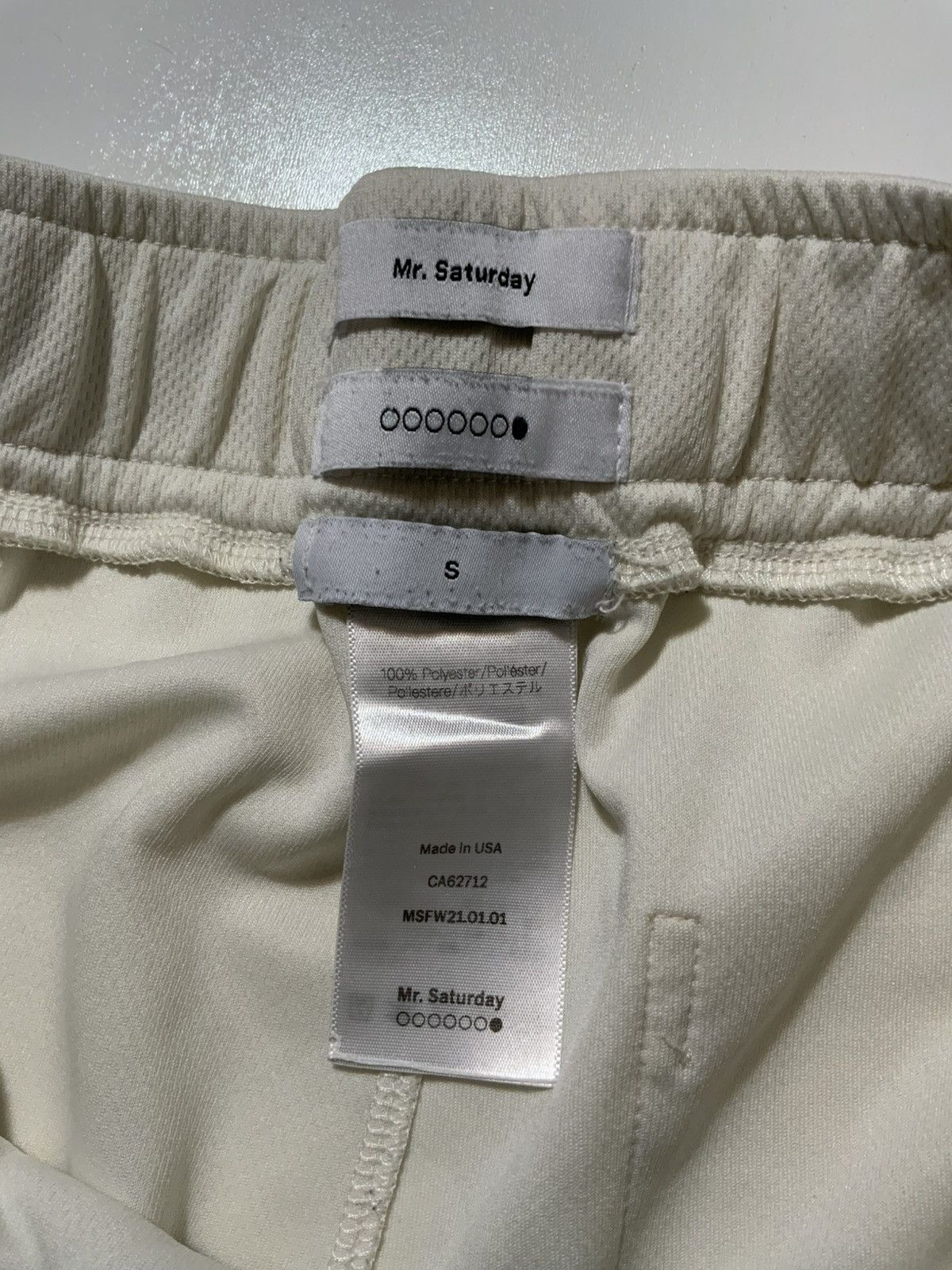 Mr. Saturday Mr. Saturday Good Luck 5” Inseam Vintage White Moto Shorts Size US 32 / EU 48 - 5 Thumbnail
