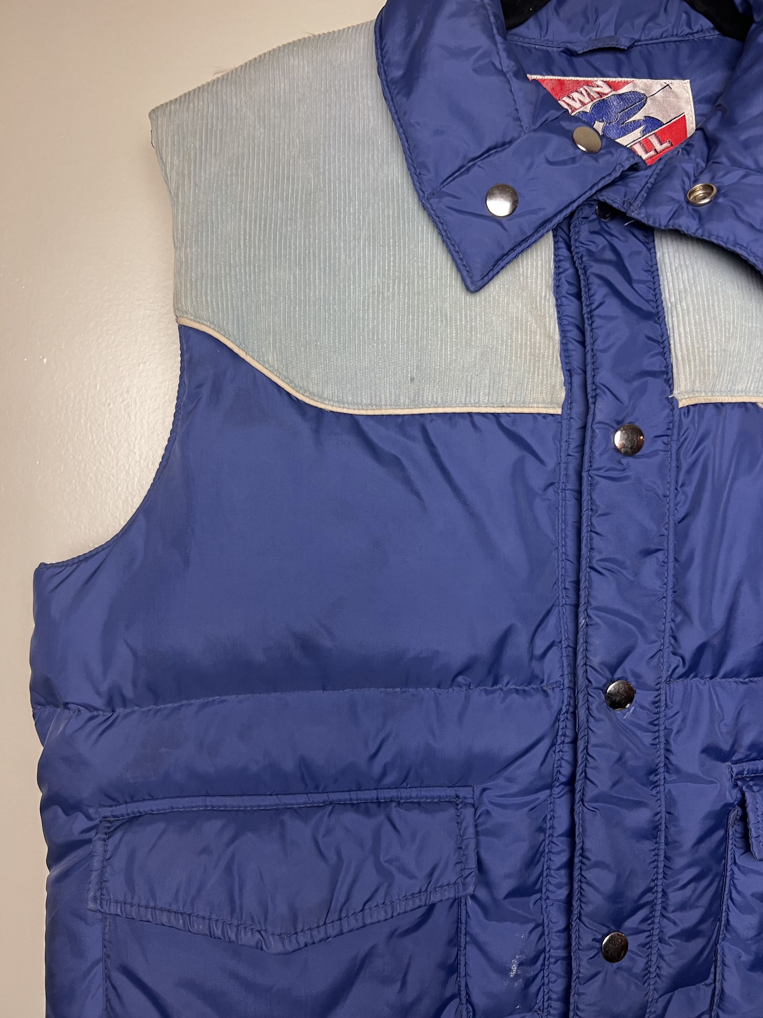 Vintage Vintage 1980's Down Hill Blue Corduroy Western Puffer Vest Size US L / EU 52-54 / 3 - 10 Thumbnail