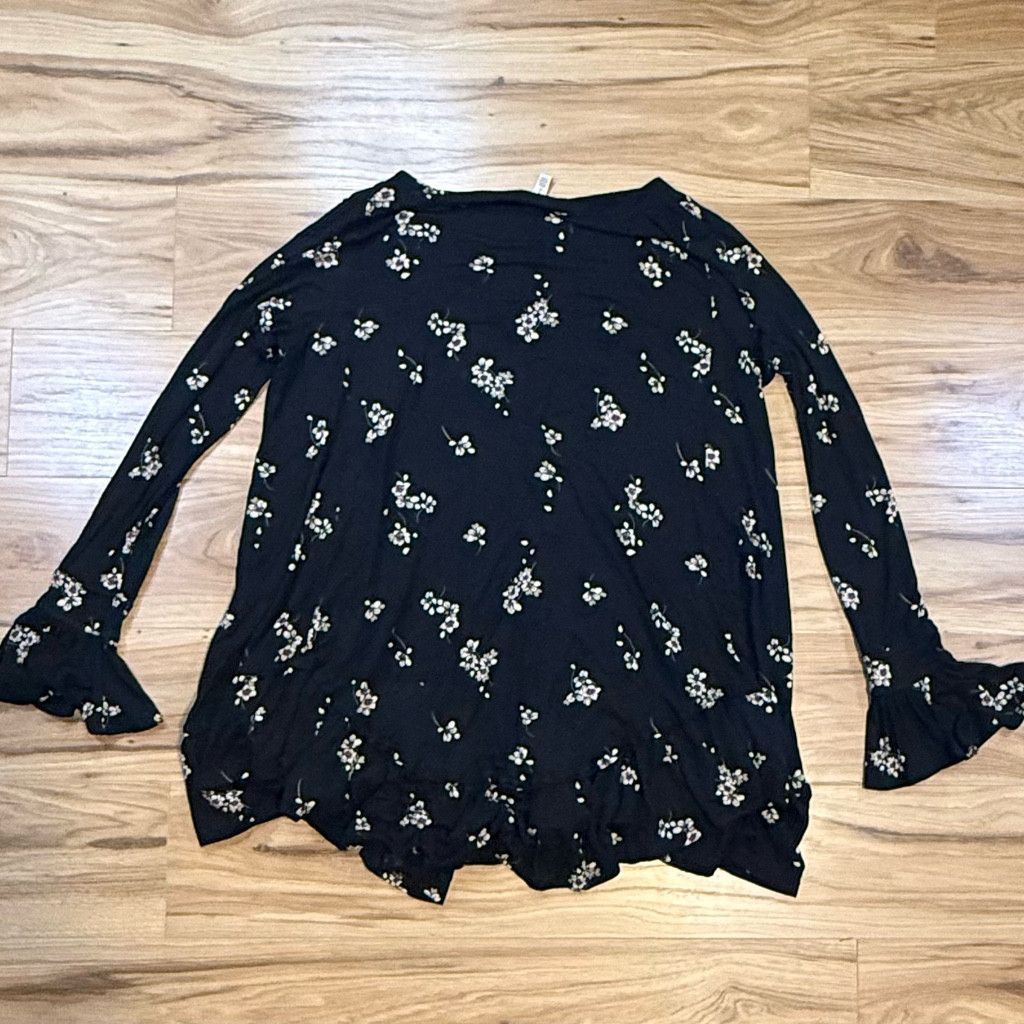 Free People Free People Women’s Floral Tunic Top SP Black Size S / US 4 / IT 40 - 2 Thumbnail