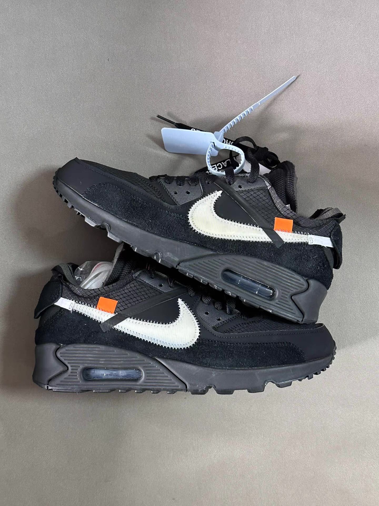 Nike Off-White x Air Max 90 Black Ｑ20 Size US 8.5 / EU 41-42 - 4 Thumbnail