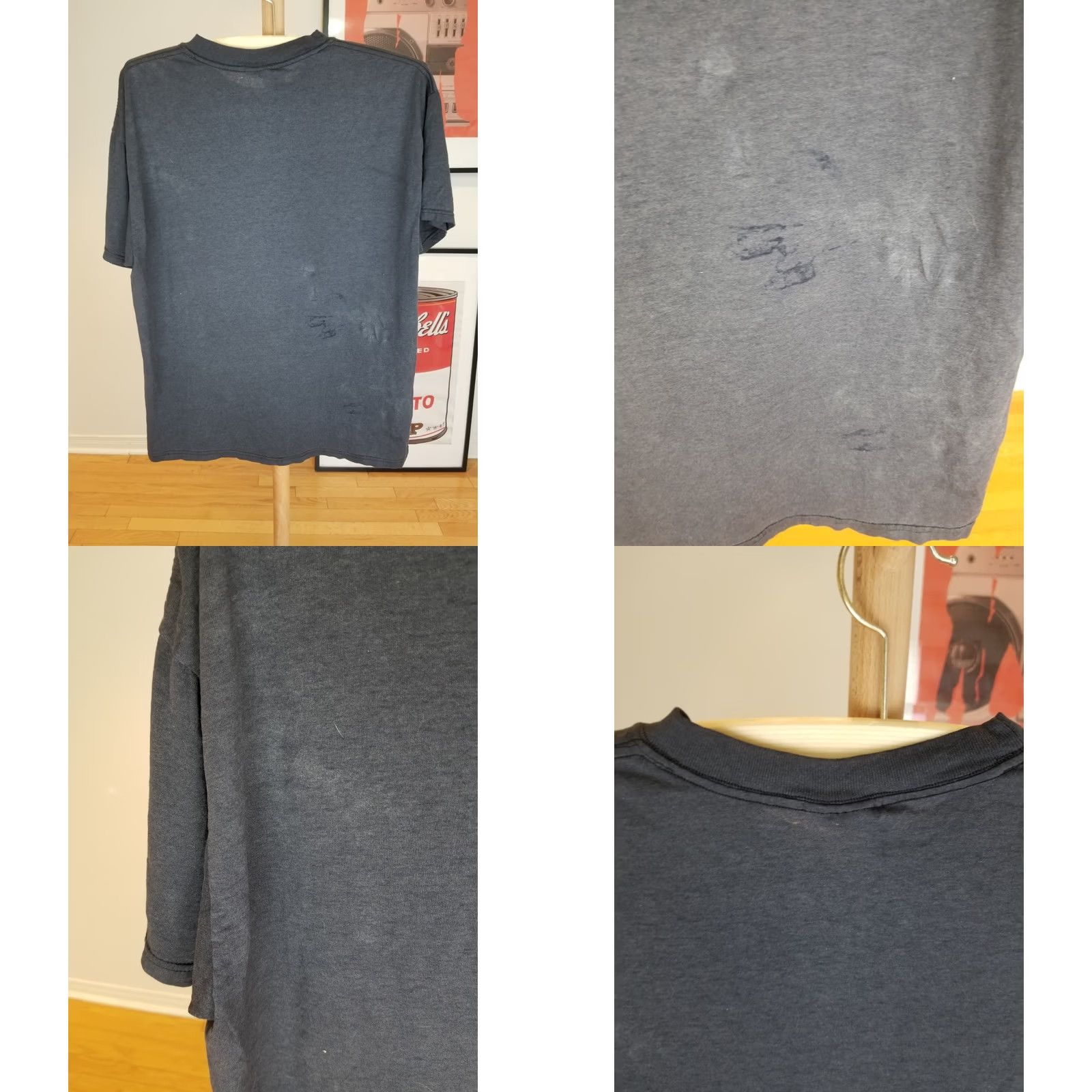 Hanes VINTAGE Hanes BLANK BLACK FADED DISTRESSED 50/50 T-SHIRT SZ LARGE Size US L / EU 52-54 / 3 - 8 Thumbnail