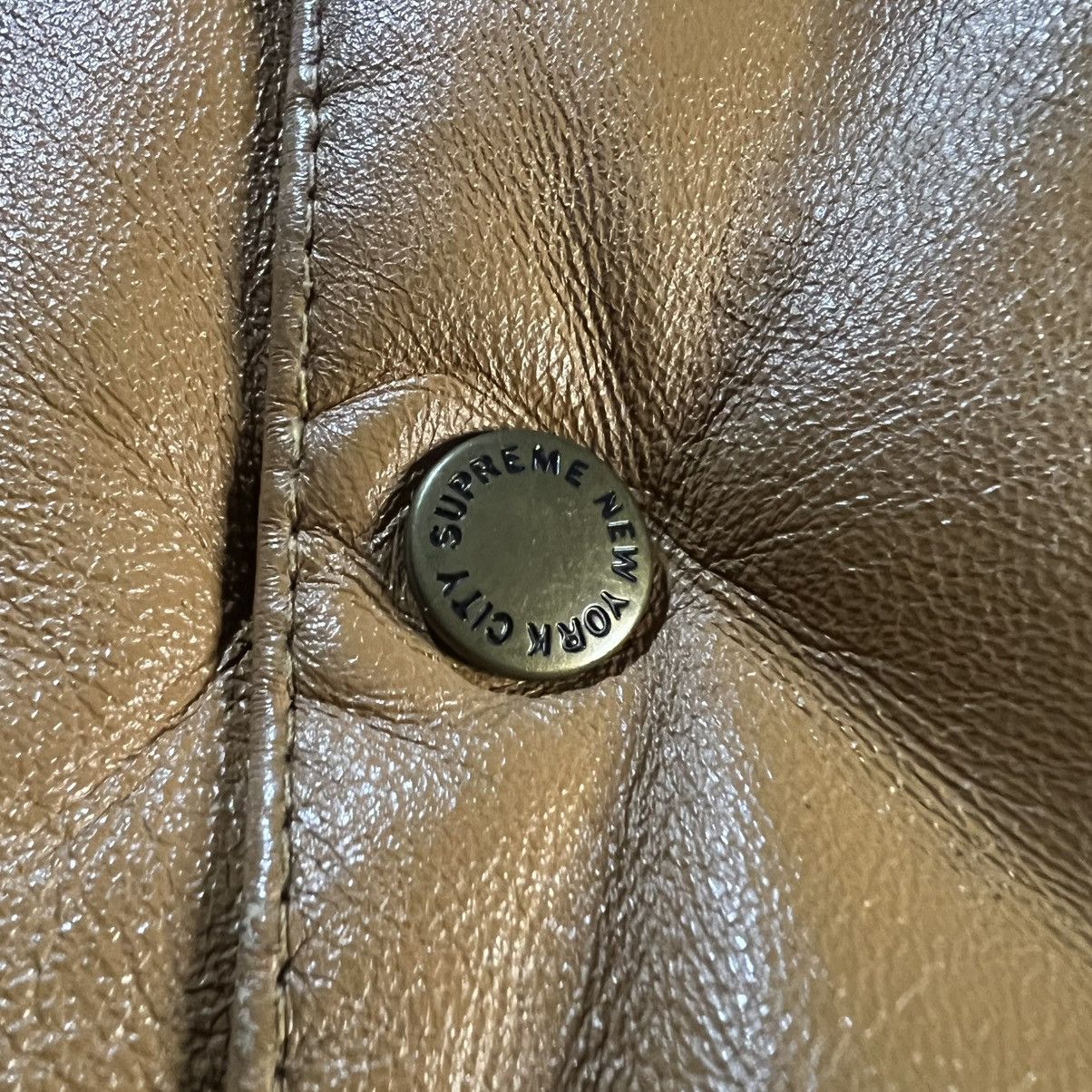 Supreme Supreme FW15 Tan Leather Down Puffer Jacket Fur Trim Size US L / EU 52-54 / 3 - 11 Thumbnail
