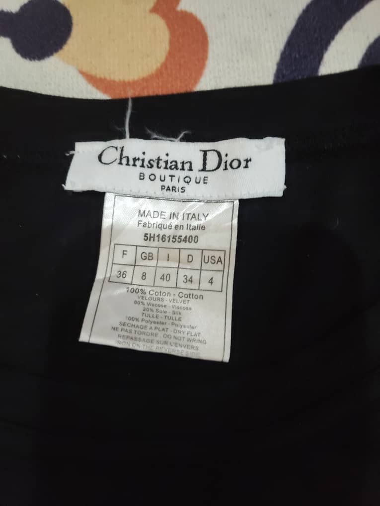 Dior Chistian dior X Velvet X black flower Size XS / US 0-2 / IT 36-38 - 8 Thumbnail