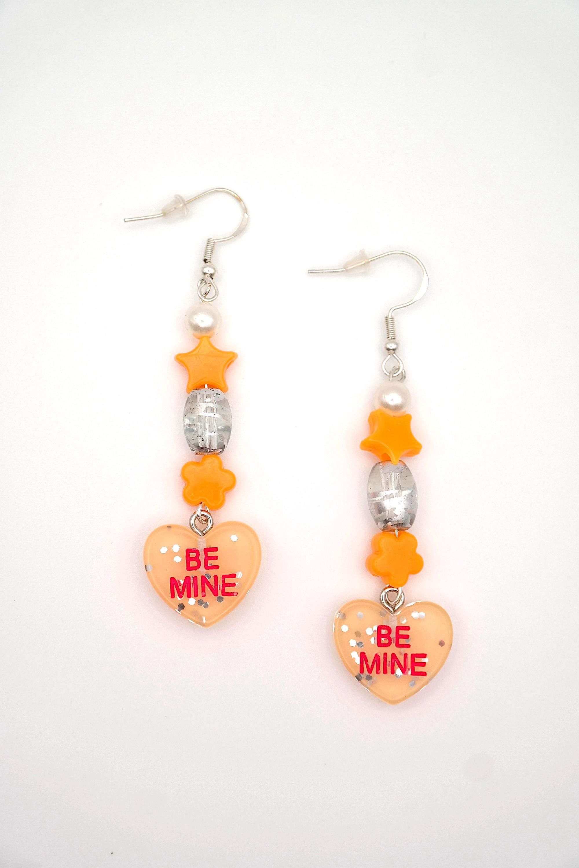 Handmade Valentine Candy Heart Earrings Size ONE SIZE - 6 Thumbnail