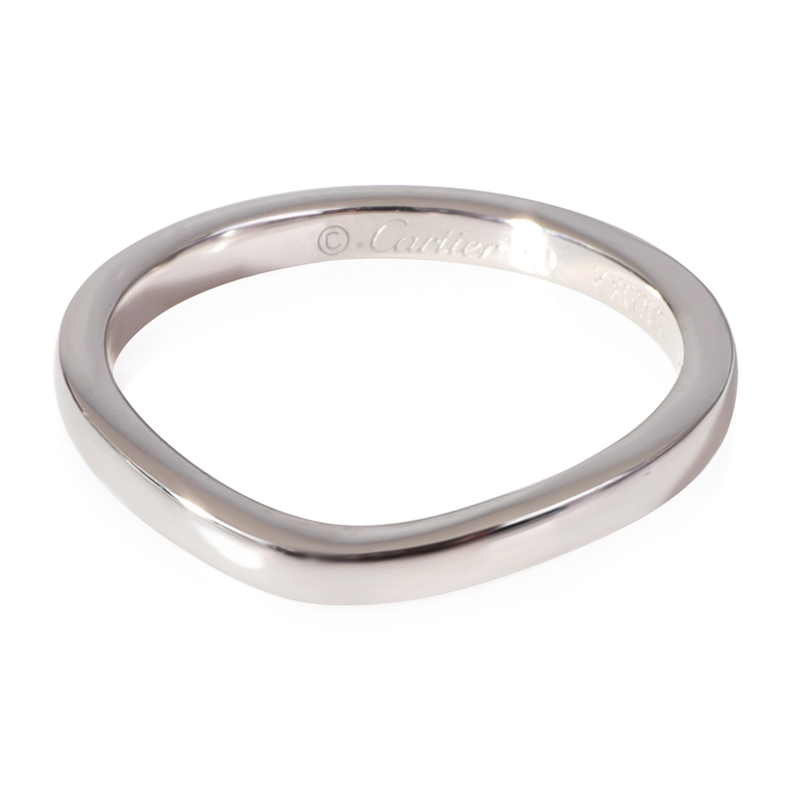 image of Cartier Ballerine Curved Wedding Band In Platinum in Silver, Women's