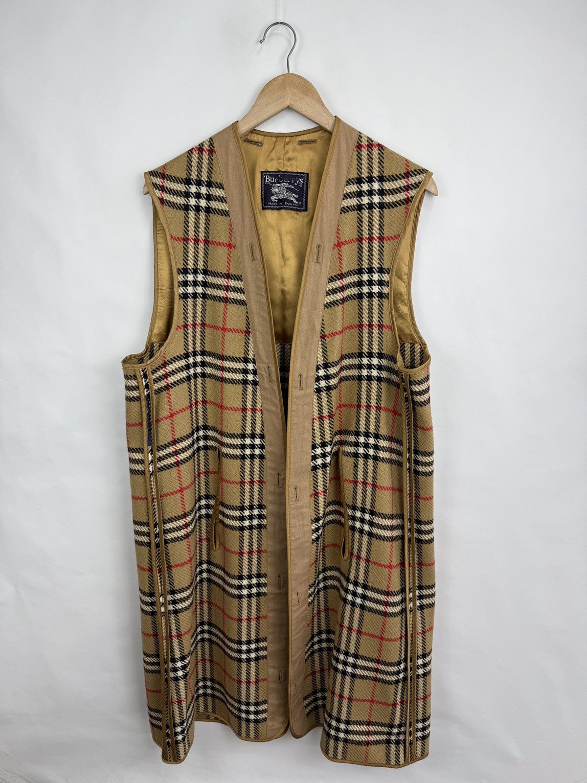 Burberry 🇬🇧 Vintage 90s Burberry Nova Check Wool Vest Liner Sleeveless Size US M / EU 48-50 / 2 - 2 Thumbnail