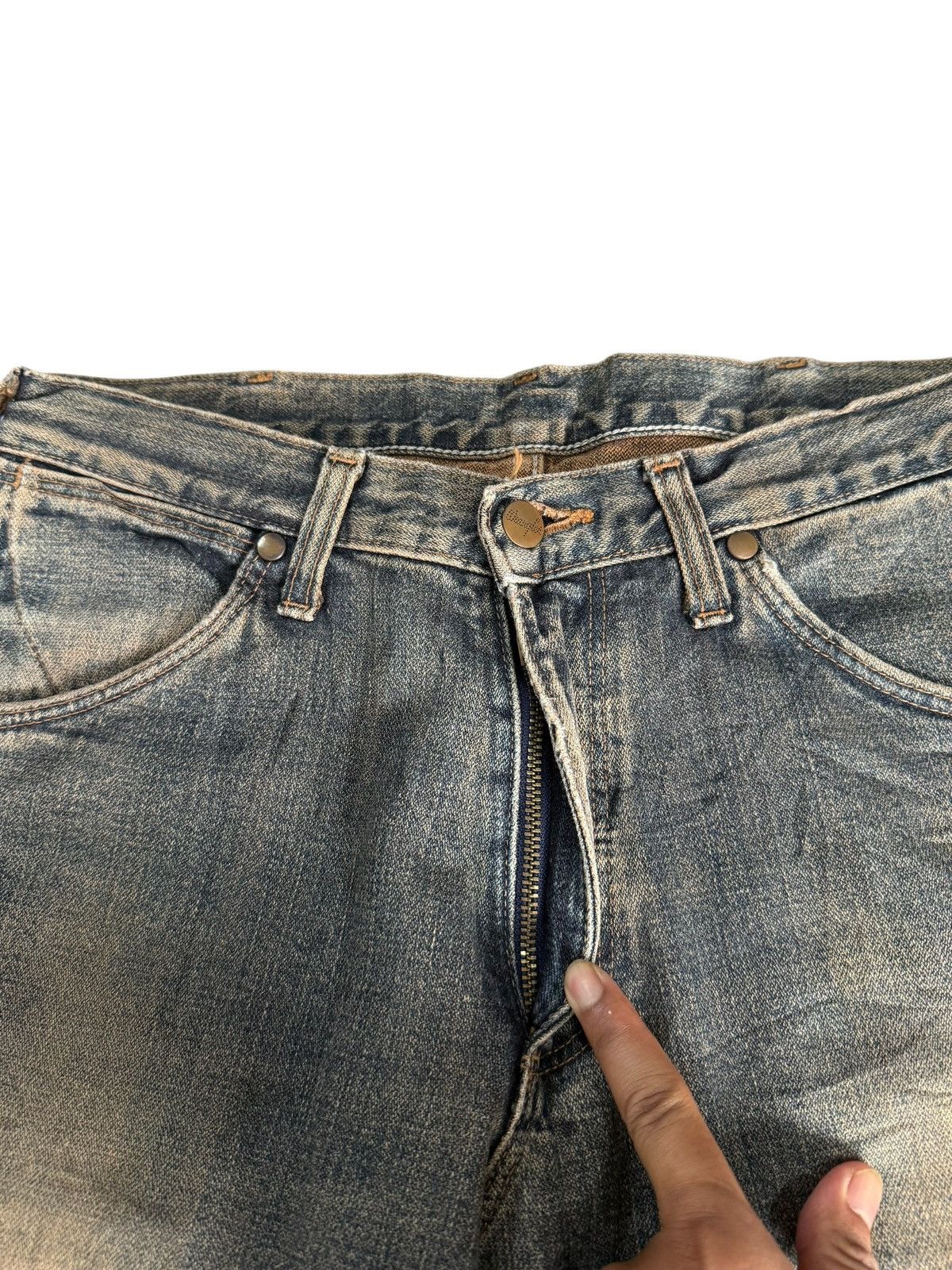 Wrangler VINTAGE WRANGLER BLUE RIPPED DISTRESSED JEANS DENIM PANTS Size US 28 / EU 44 - 8 Thumbnail