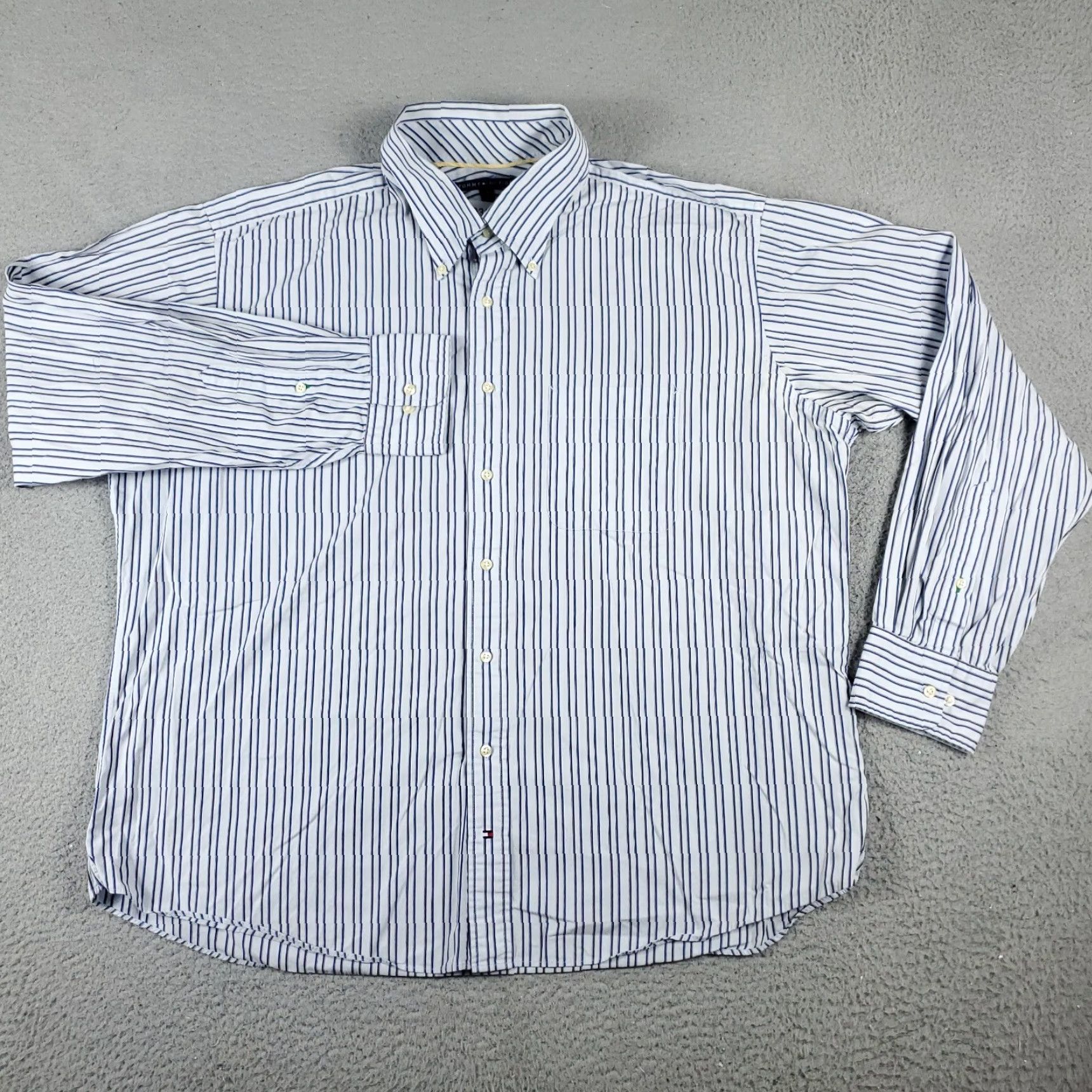 Tommy Hilfiger Tommy Hilfiger Shirt Mens 2XL Blue Striped Button-Up Long Sleeve Casual Business Formal Party/Cocktail Workwear Size US XXL / EU 58 / 5 - 2 Thumbnail