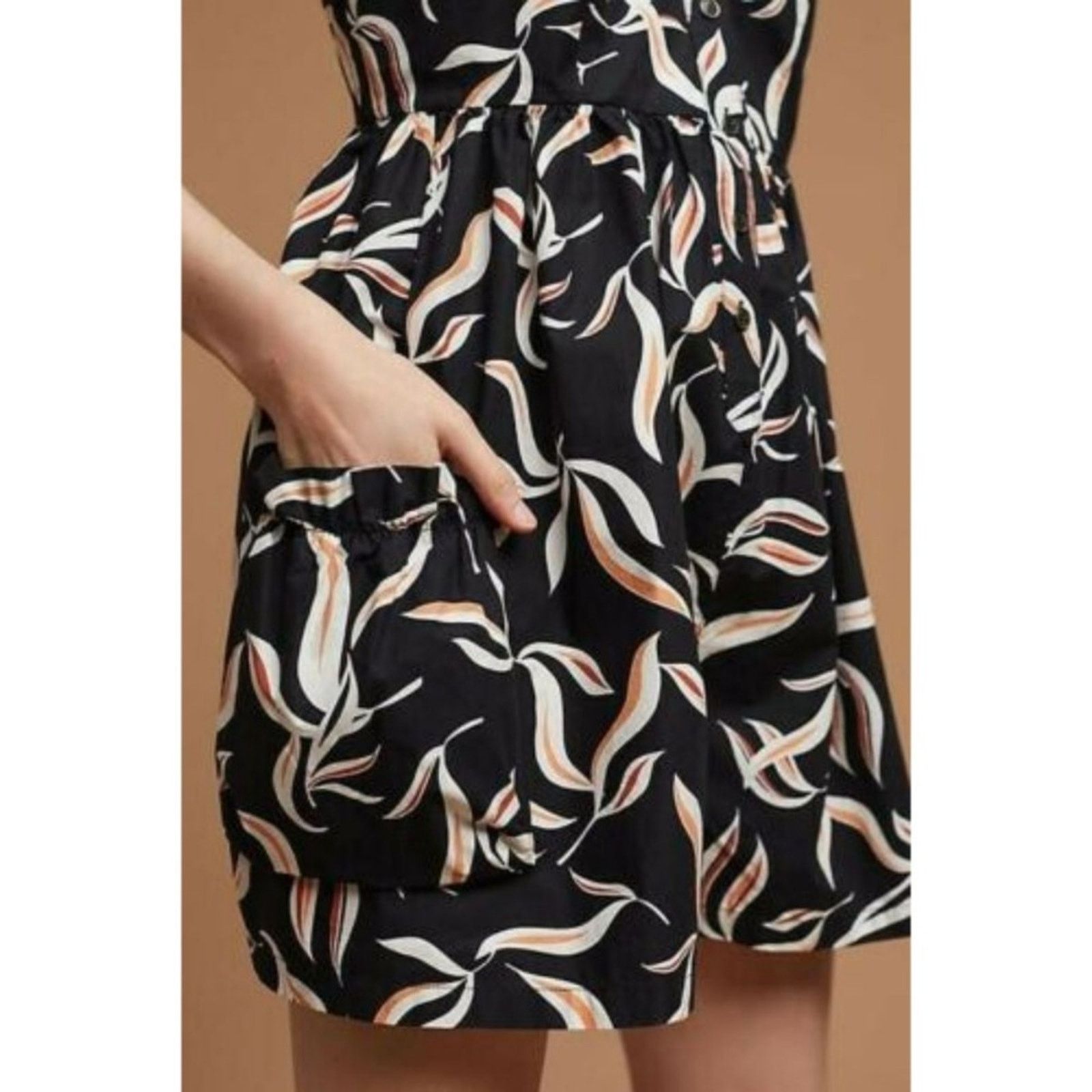 Anthropologie New Hei Hei Palma Leaf Print Romper $118 Size Small Black Size 28" / US 6 / IT 42 - 2 Thumbnail