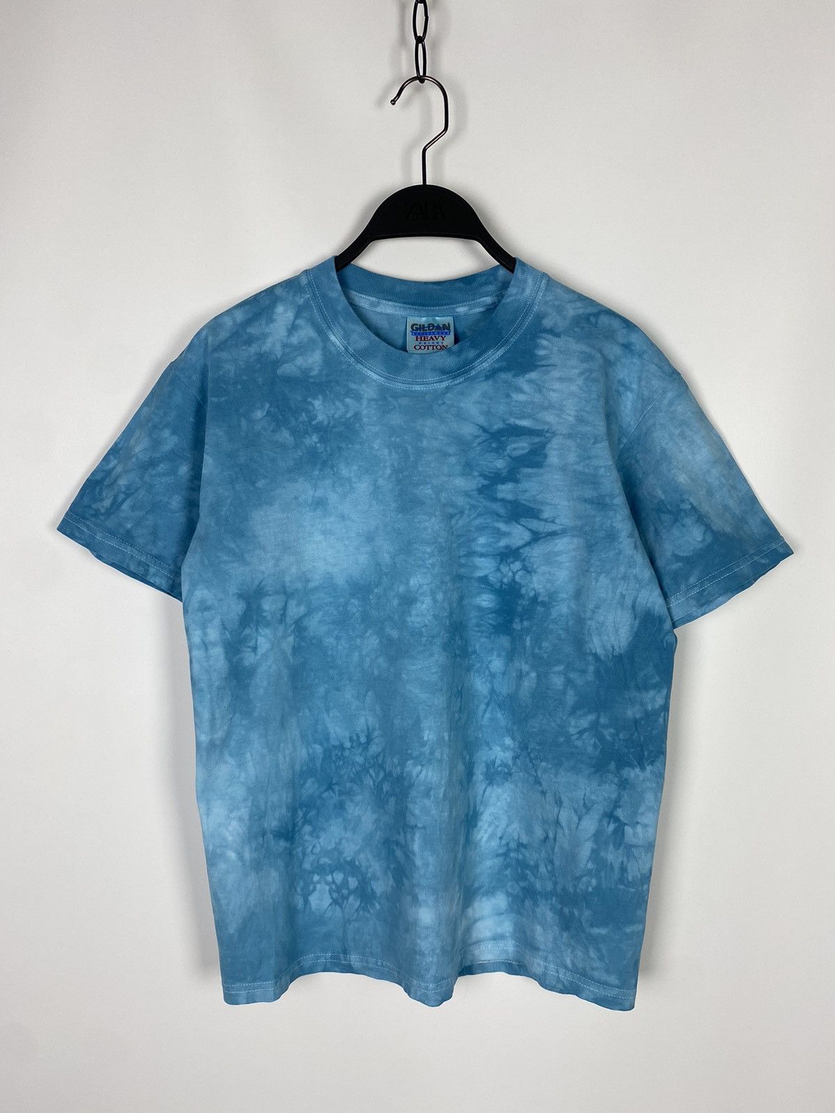 Vintage 1990’s Vintage Gildan Indigo Blue Tie Dye Blank Tee Size US S / EU 44-46 / 1 - 1 Thumbnail