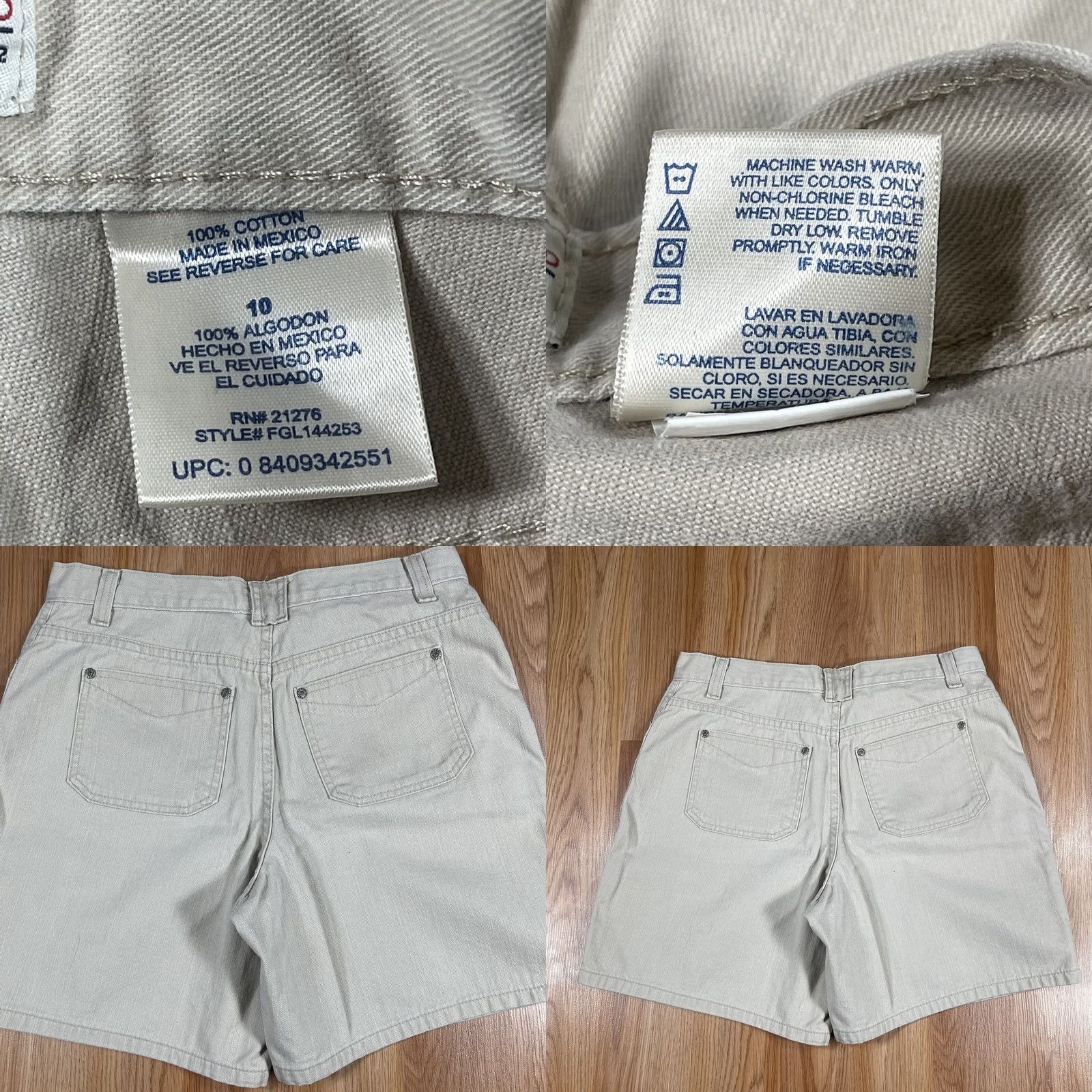 Faded Glory Faded Glory Shorts Womens 10 Mid Rise Flat Front Pockets Beige Denim Jean Cotton Shorts Size 32" / US 10 / IT 46 - 9 Thumbnail