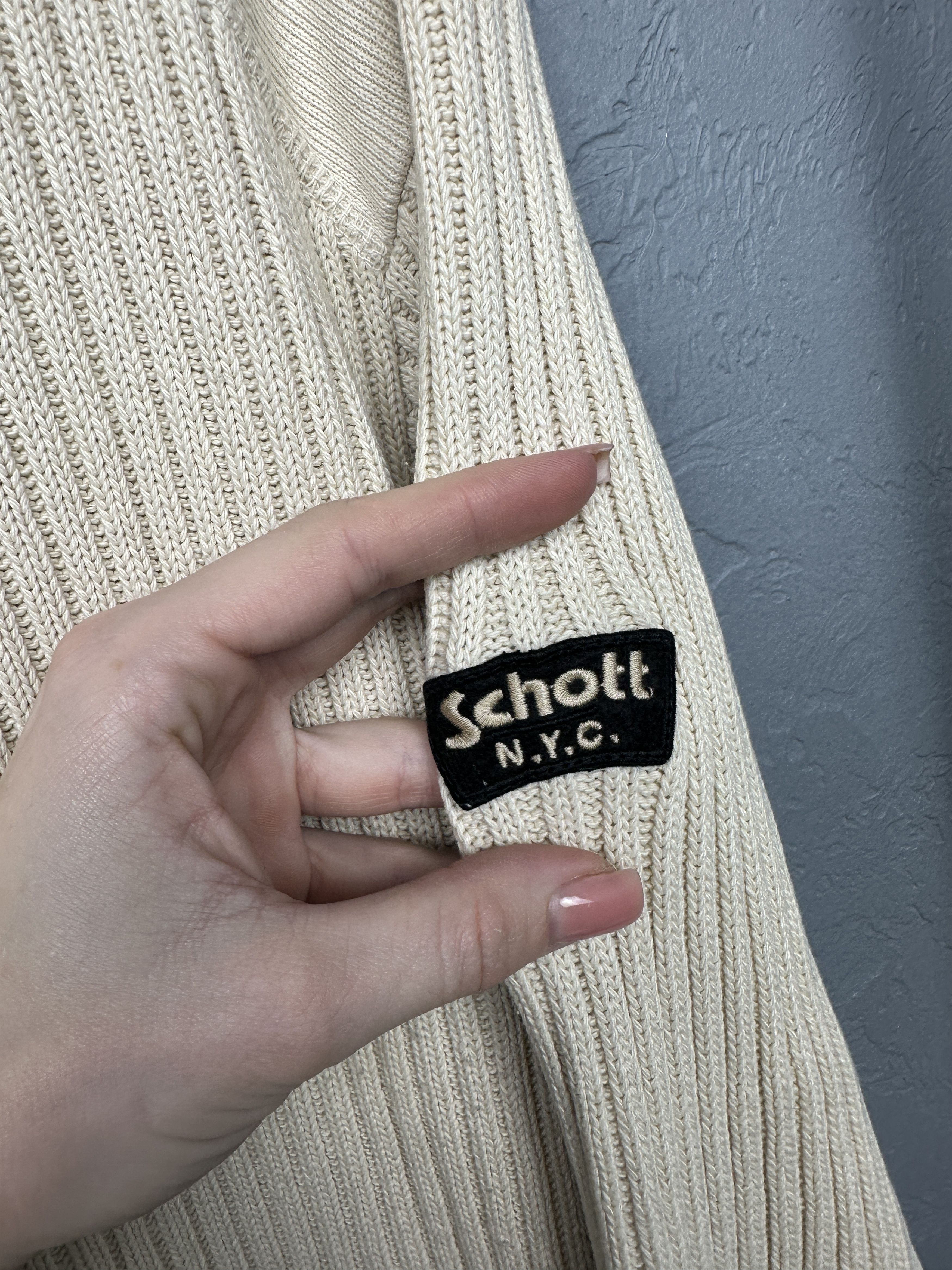 Schott Schott Vintage Mens Crew Neck Knit Sweater Size US L / EU 52-54 / 3 - 3 Thumbnail