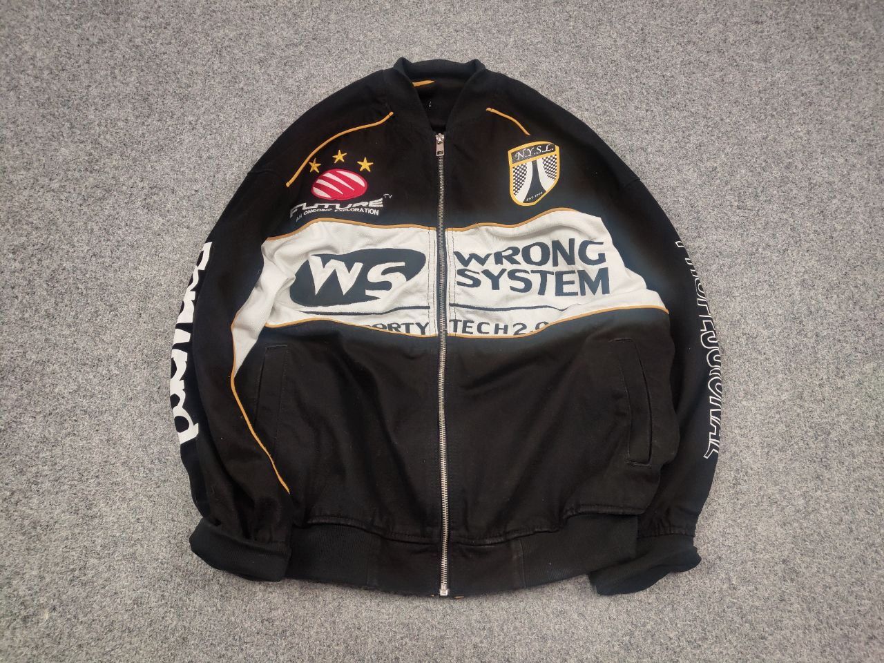 Vintage Vintage Wrong system Fast Race Logo Bomber jacket Racing Y2K Size US M / EU 48-50 / 2 - 2 Thumbnail