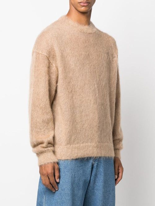 Off-White o1gr1nt1124 Arrow Mohair Skate Crewneck Sweater in Camel Size US M / EU 48-50 / 2 - 3 Thumbnail