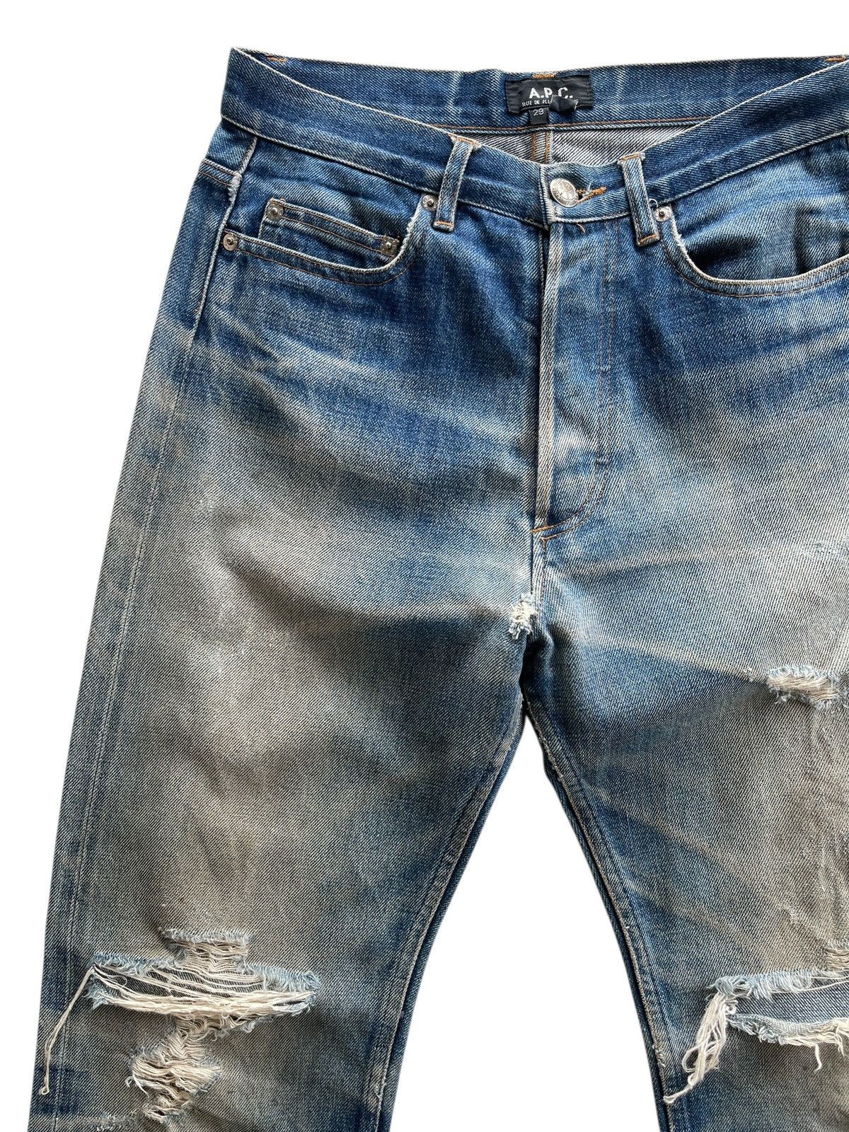 A.P.C. THRASHED❗️A.P.C DISTRESSED SELVEDGE DENIM Size US 28 / EU 44 - 4 Thumbnail
