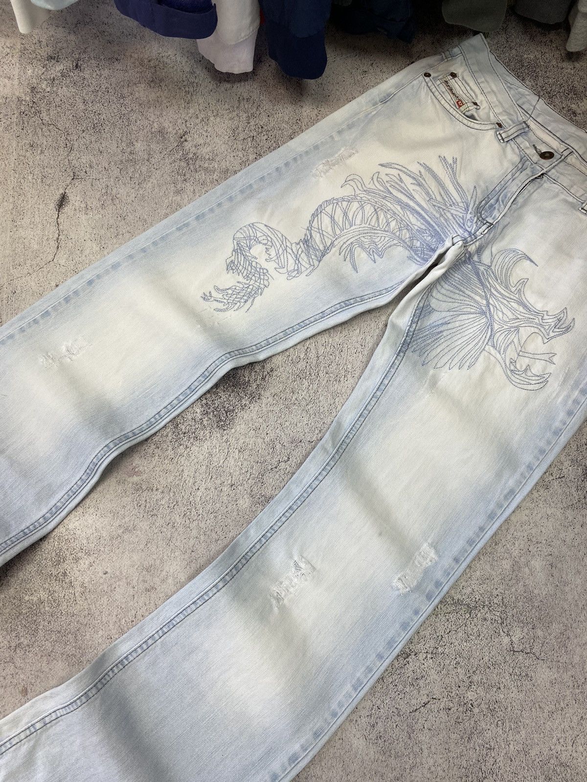 Diesel × Japanese Brand VINTAGE DIESEL DRAGON DISTRESSED JEANS JAPANESE STYLE Size US 30 / EU 46 - 3 Thumbnail