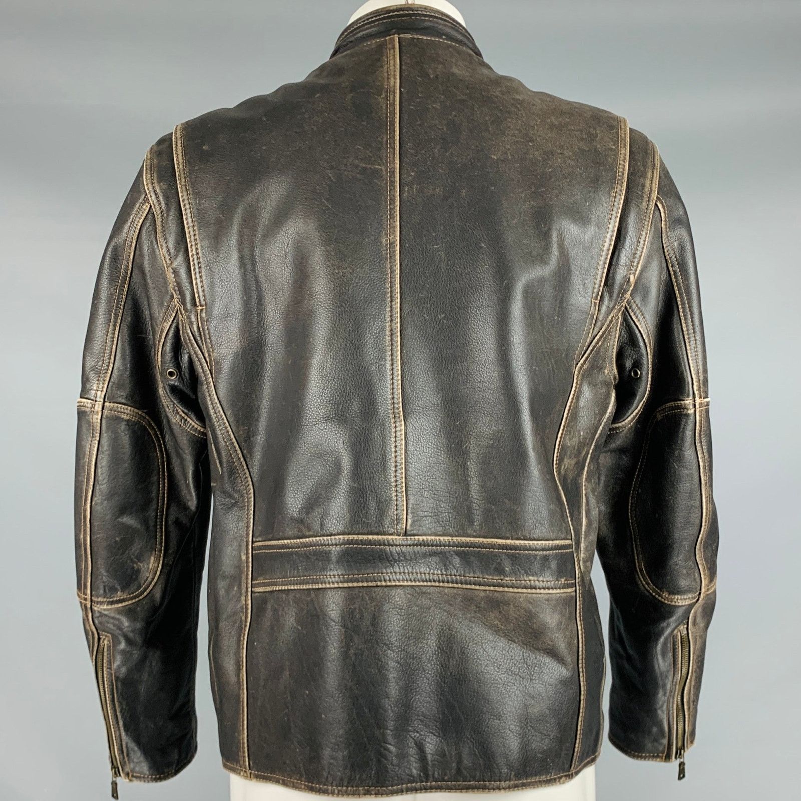 Andrew Marc ANDREW MARC Size M Brown Distressed Leather Zip Up Jacket Size US M / EU 48-50 / 2 - 3 Thumbnail