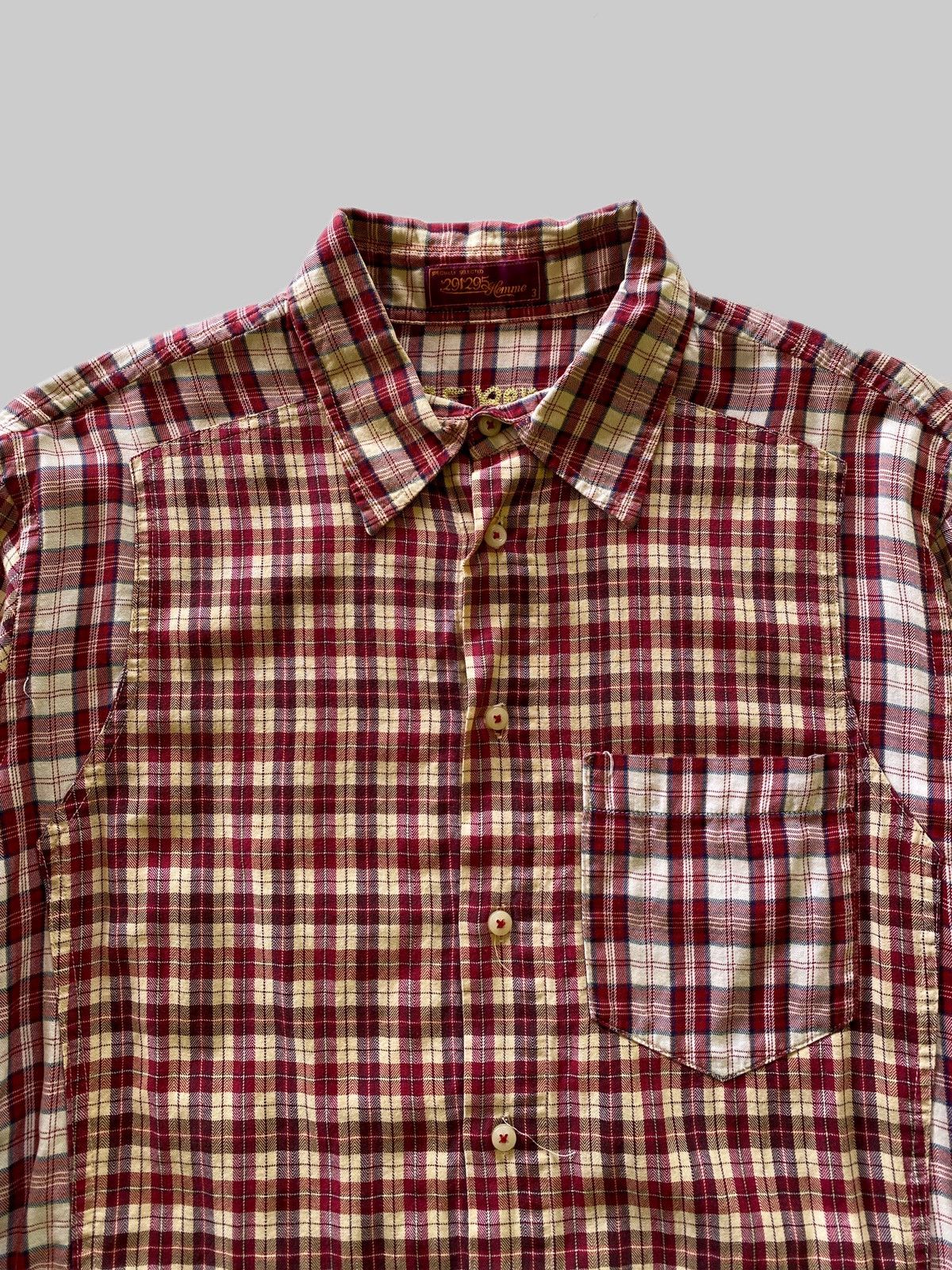 291295=Homme 291295=Homme Remake Checkered Flannel Shirt Size US M / EU 48-50 / 2 - 2 Thumbnail