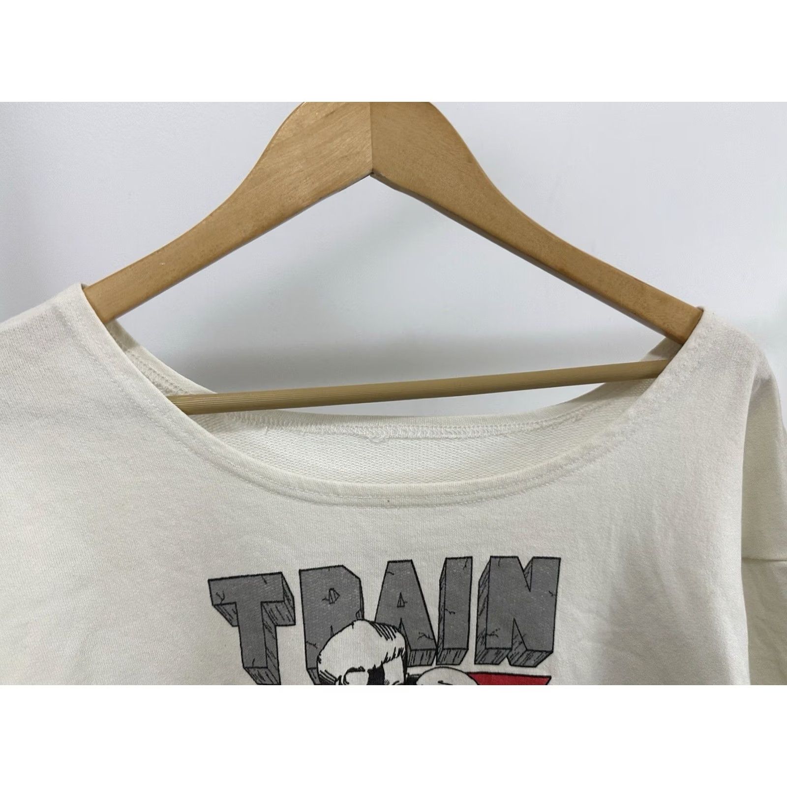 Vintage VTG 80s Train To Gain Flex Workout Thick Big Muscle Boxy Weightlifting T-Shirt L Cream Men Shirt Powerlifting Workout Mens Size US L / EU 52-54 / 3 - 5 Thumbnail